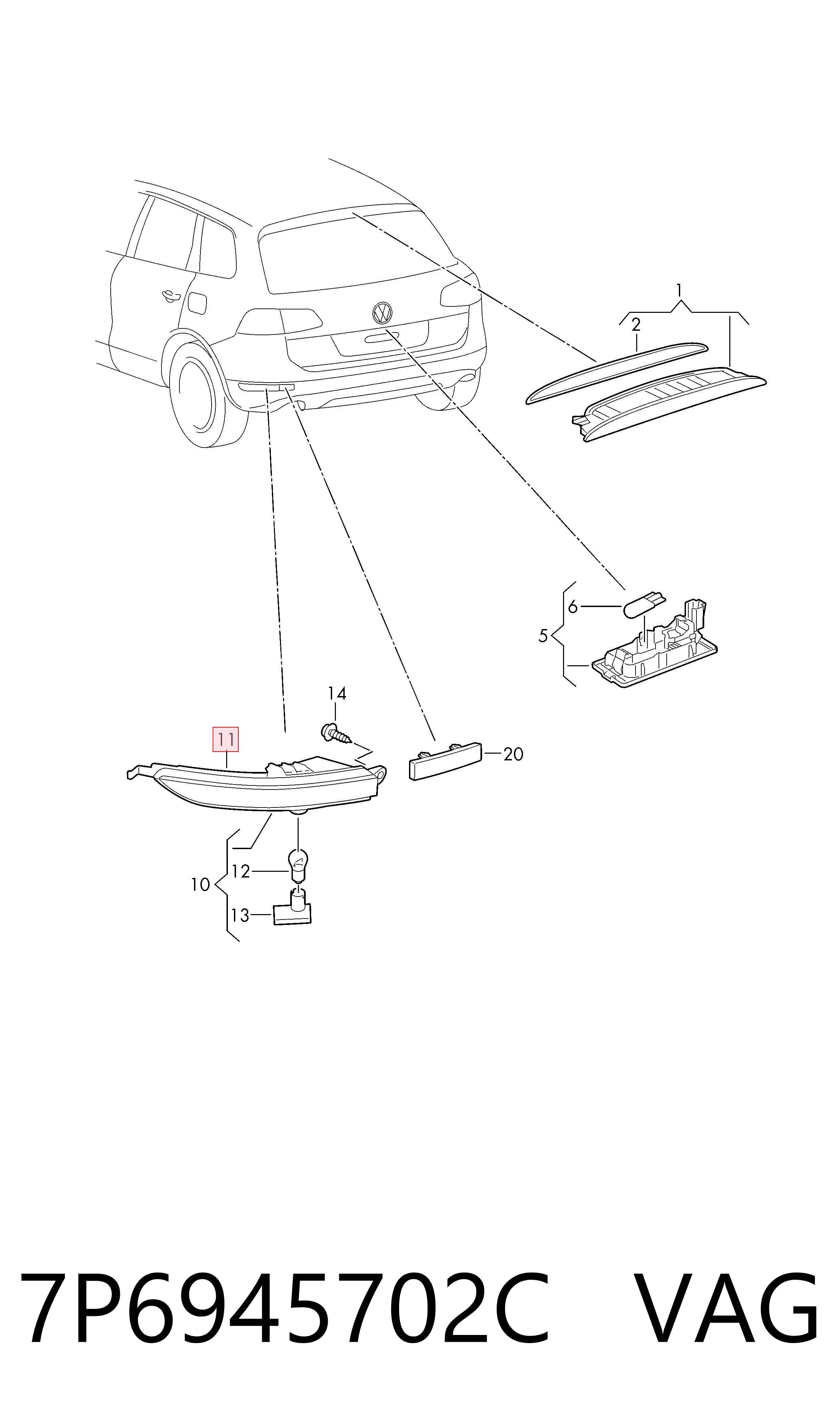 Deflector parachoques trasero derecho VAG 7P6945702C precio, desde 65,57 EUR