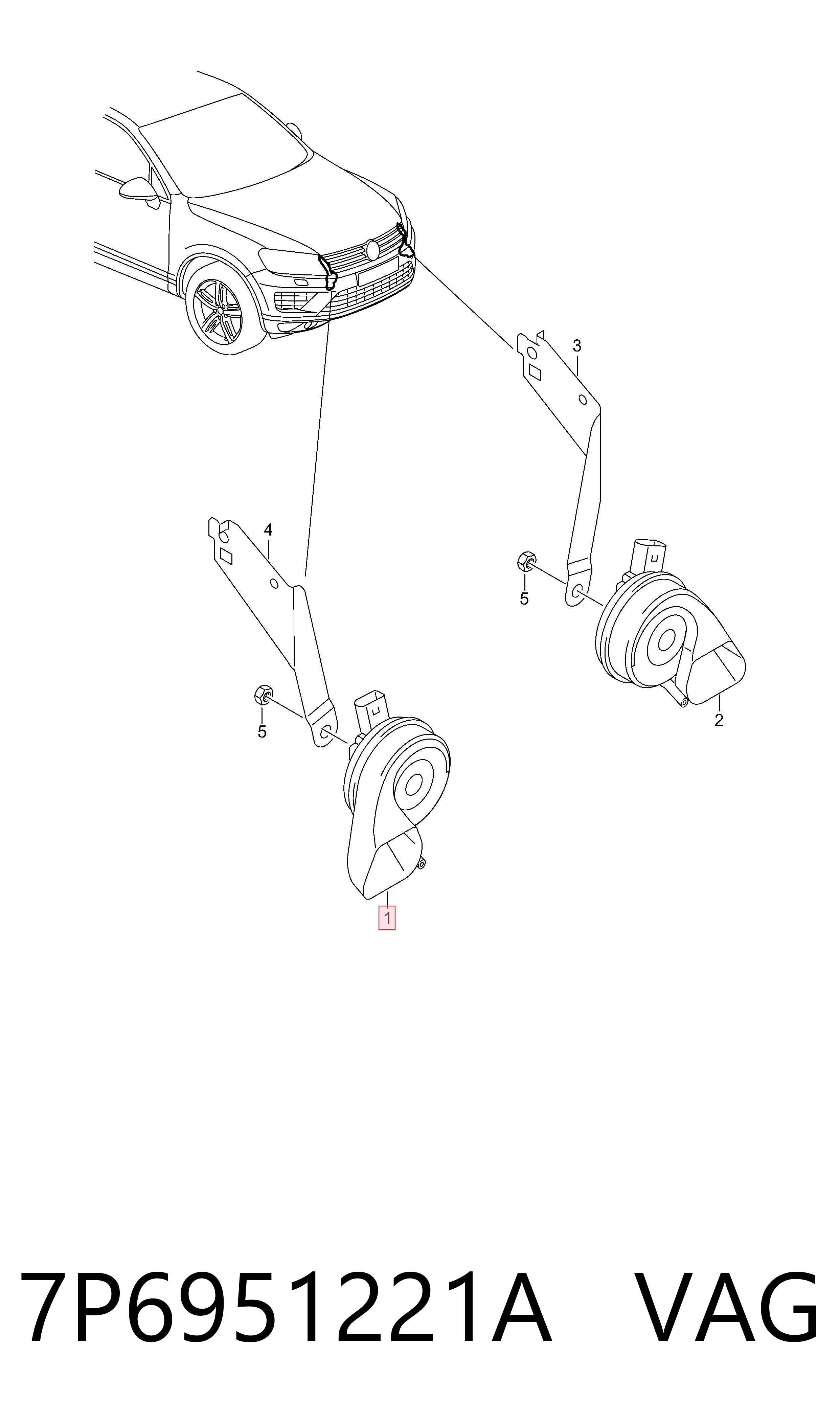 7P6951221A VAG Claxon