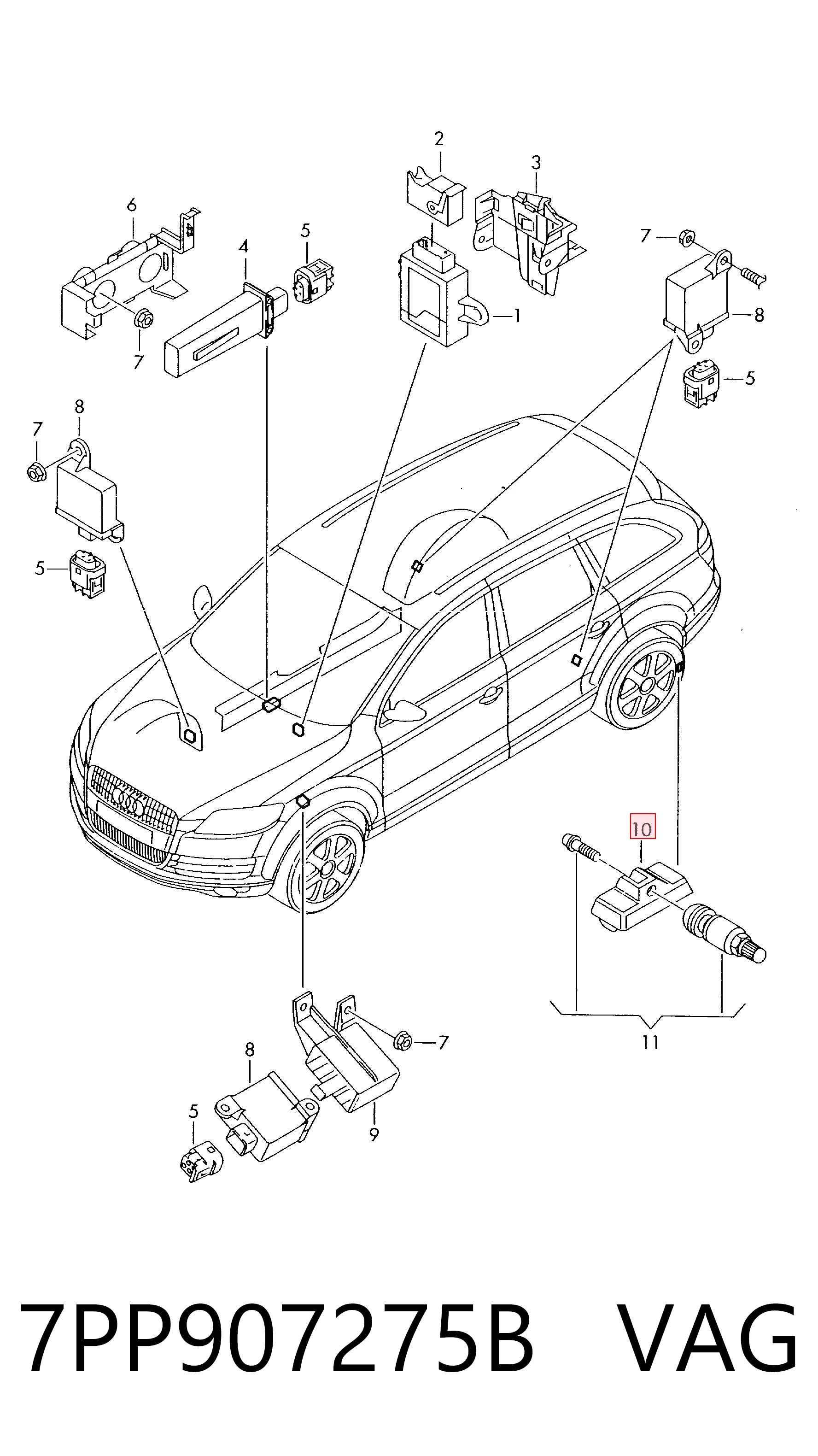 Sensor de presion de llantas BMW 5 sedán (E60) (2003 - 2009) precio, desde 38,45 EUR
