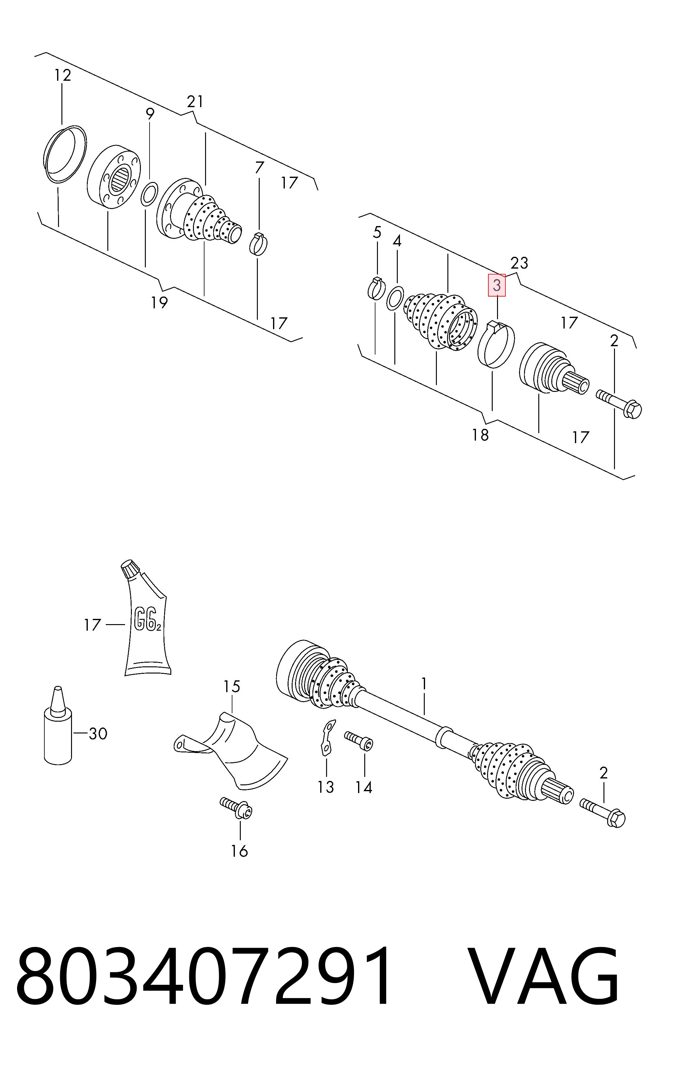 803407291 VAG Abrazadera universal de fuelle de junta homocinética