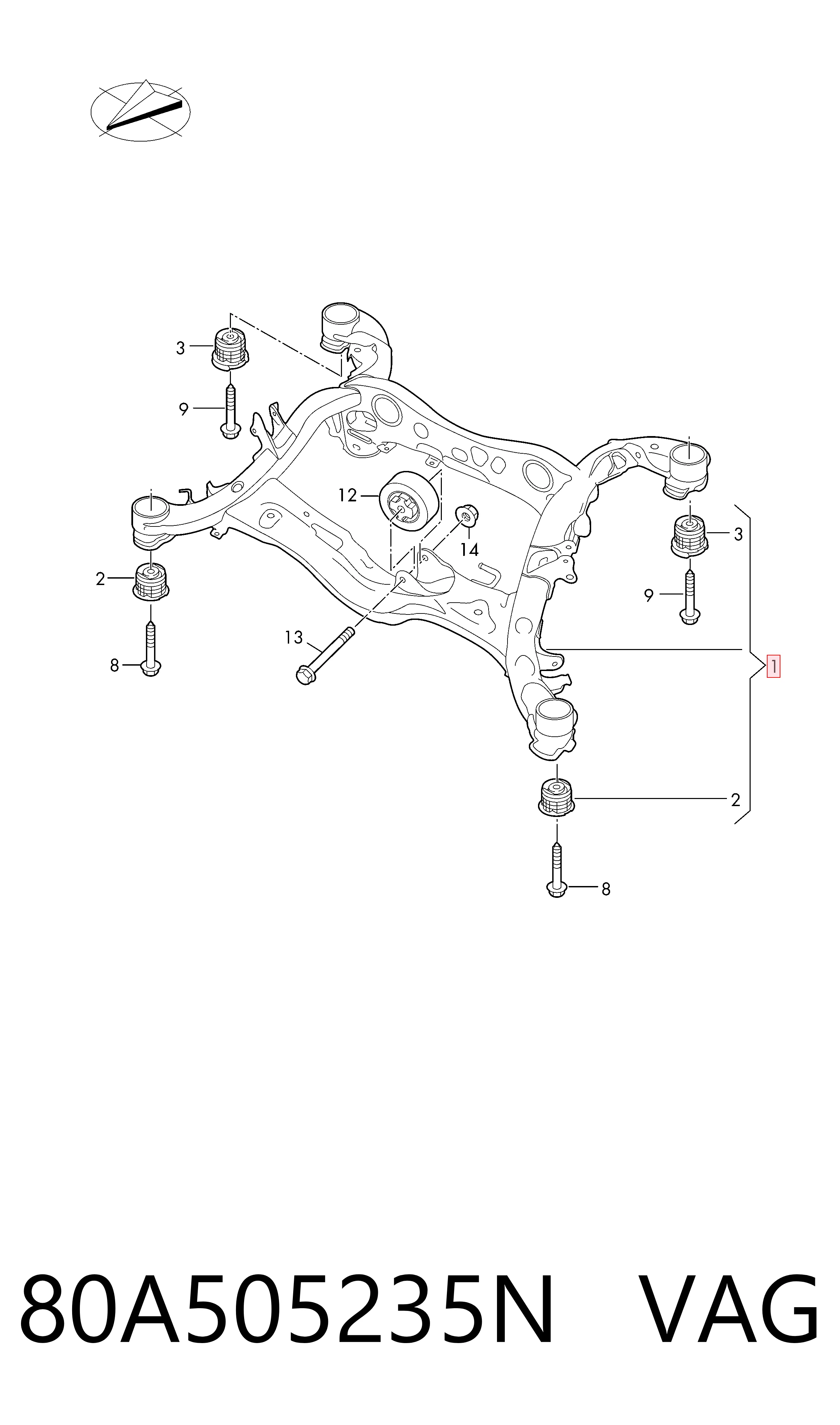 Puente trasero para Audi Q5 FYB, FYG