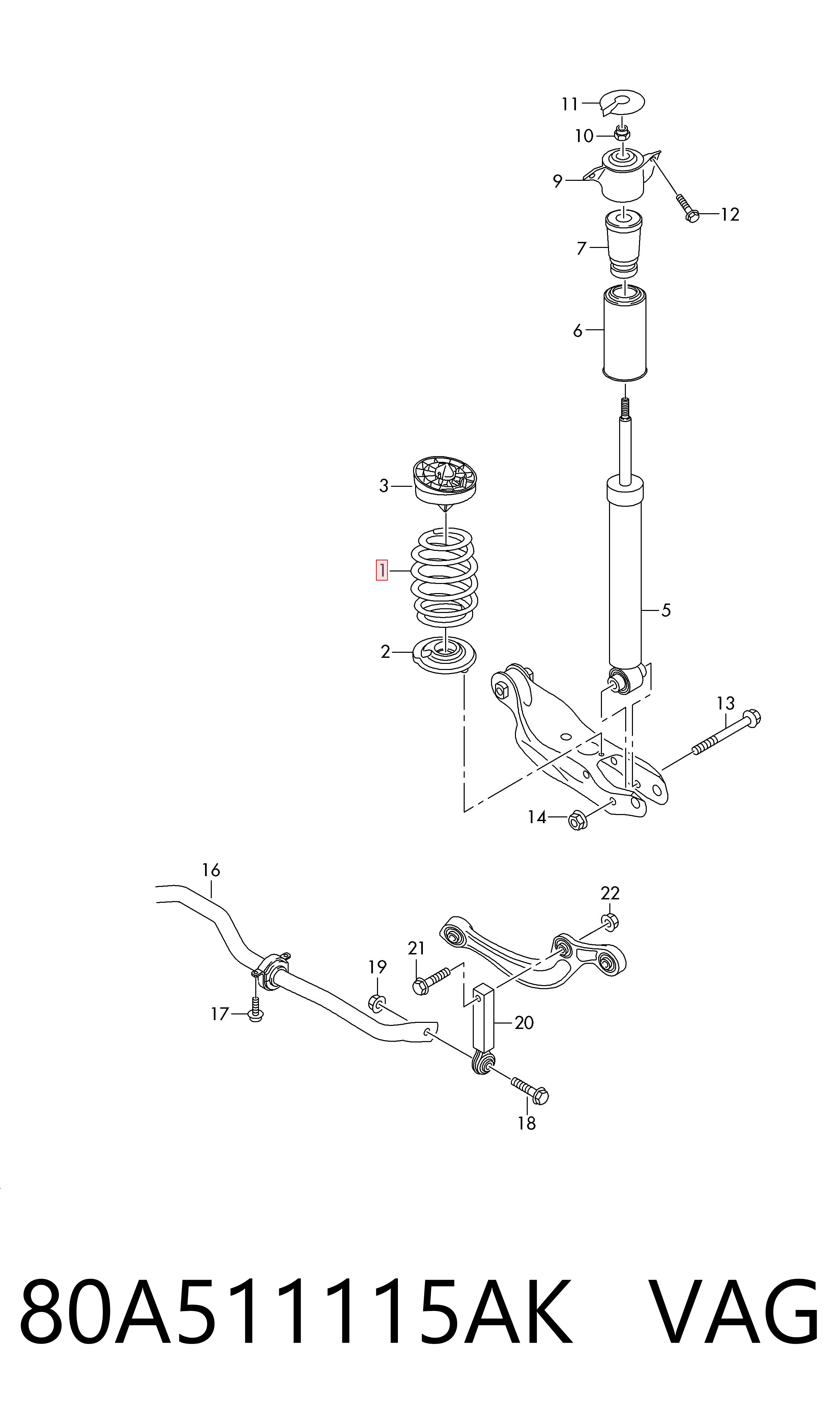 Comprar Muelle trasero Audi Q5  FYB, FYG a bajo precio