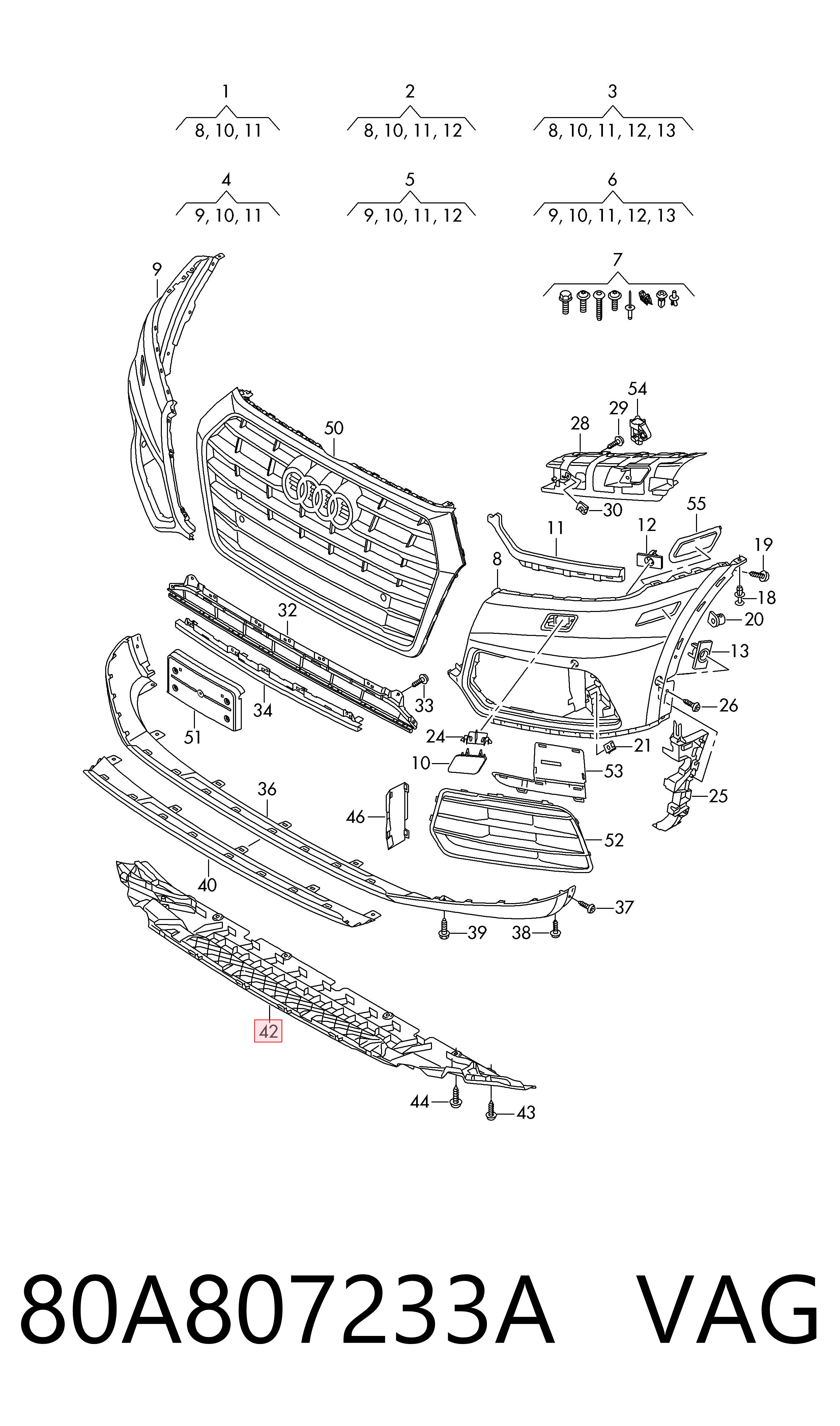 80A807233A VAG Protector paragolpes