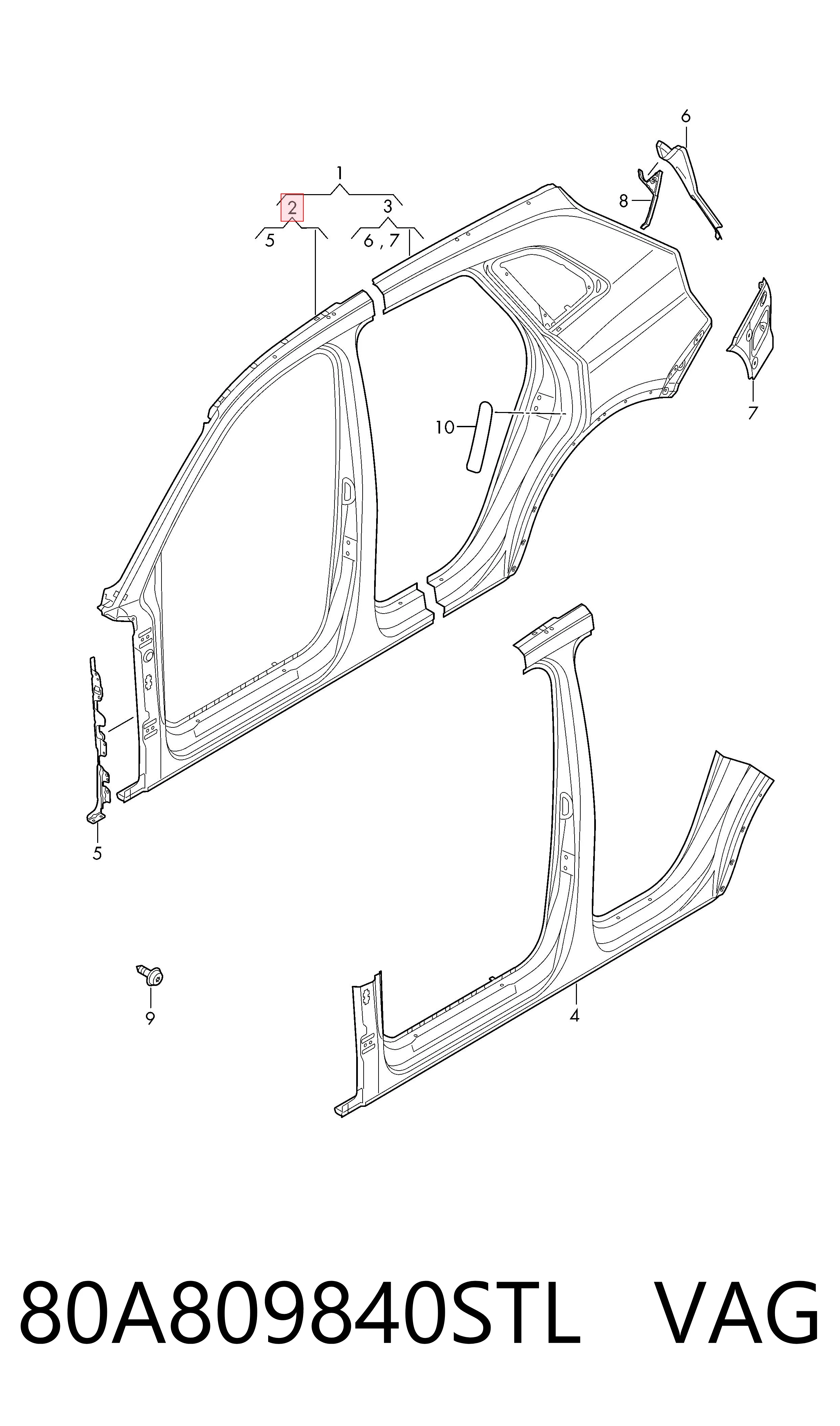 80A809840STL VAG