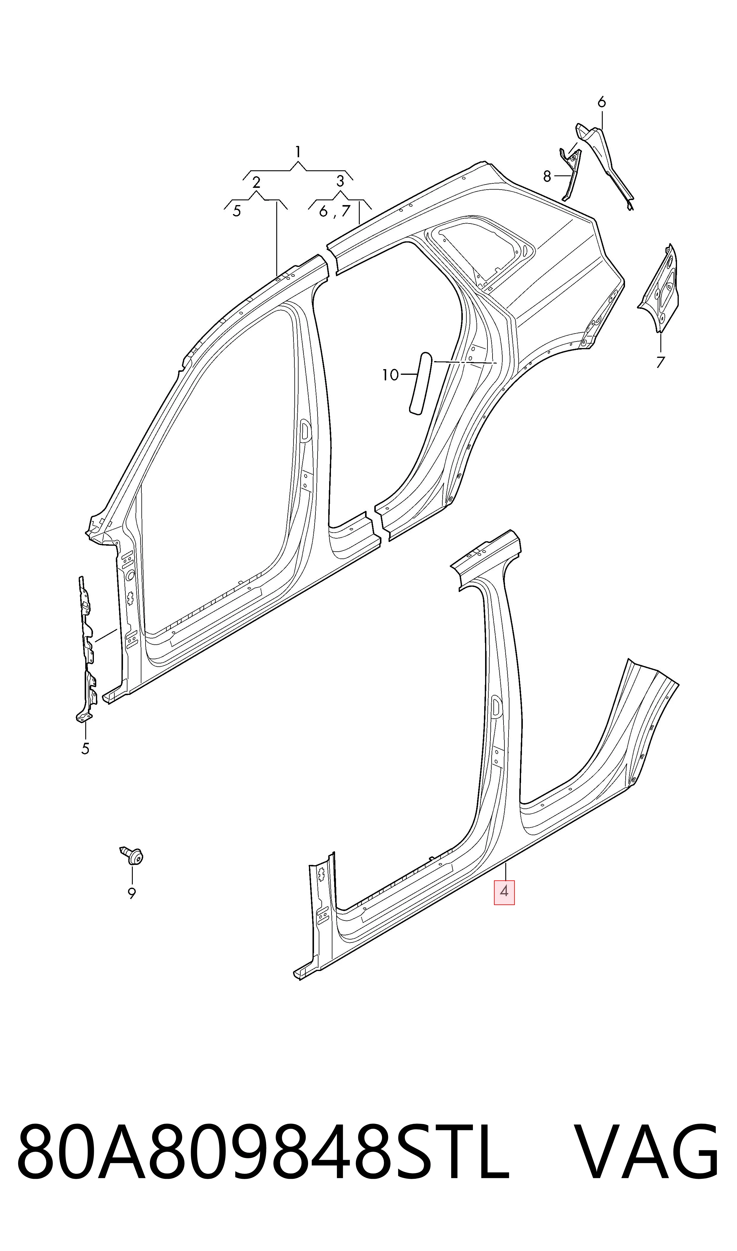 Comprar Umbral exterior derecho Audi Q5 FYB, FYG a bajo precio