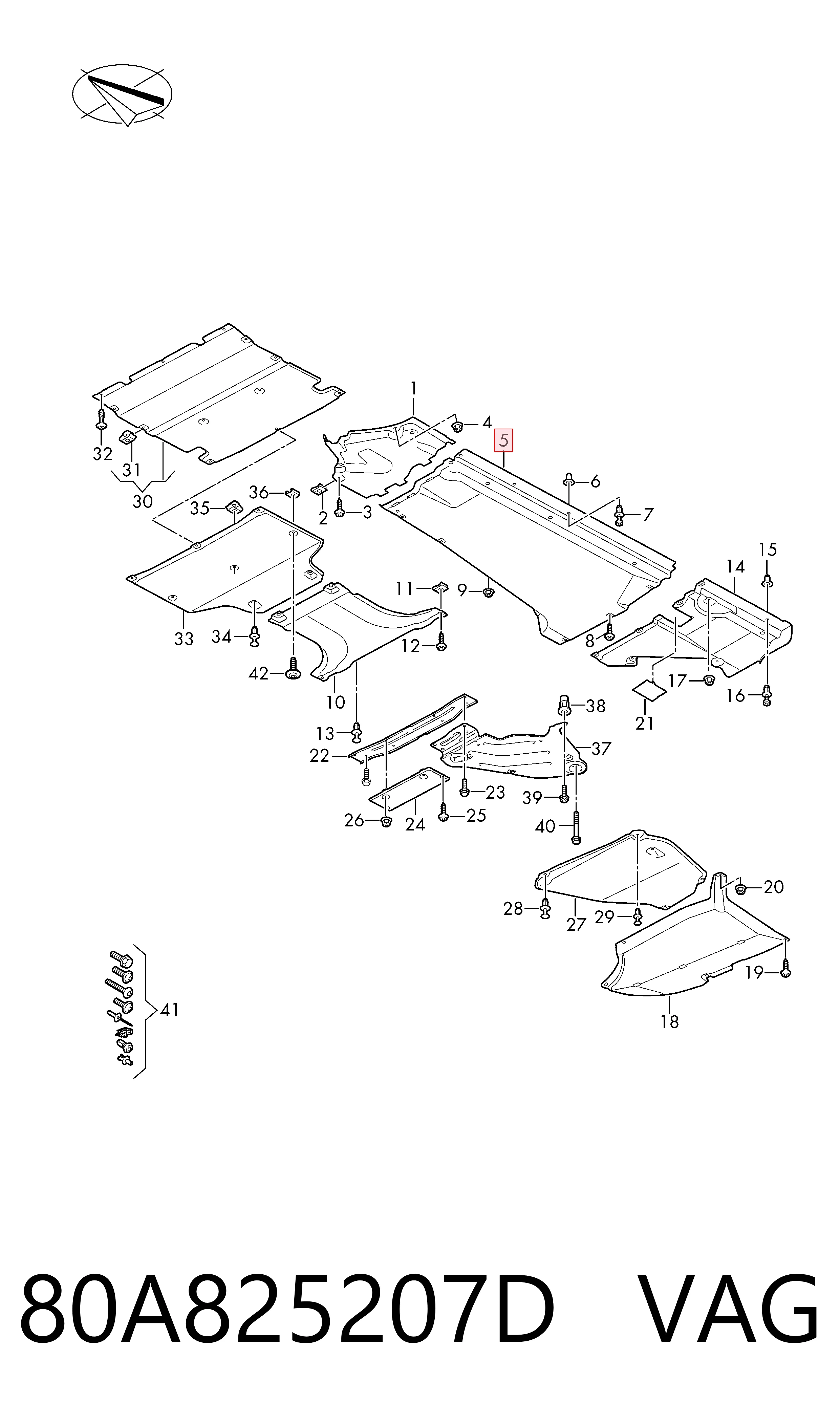 Protección inferior izquierda VAG 80A825207D precio, desde 185,56 EUR