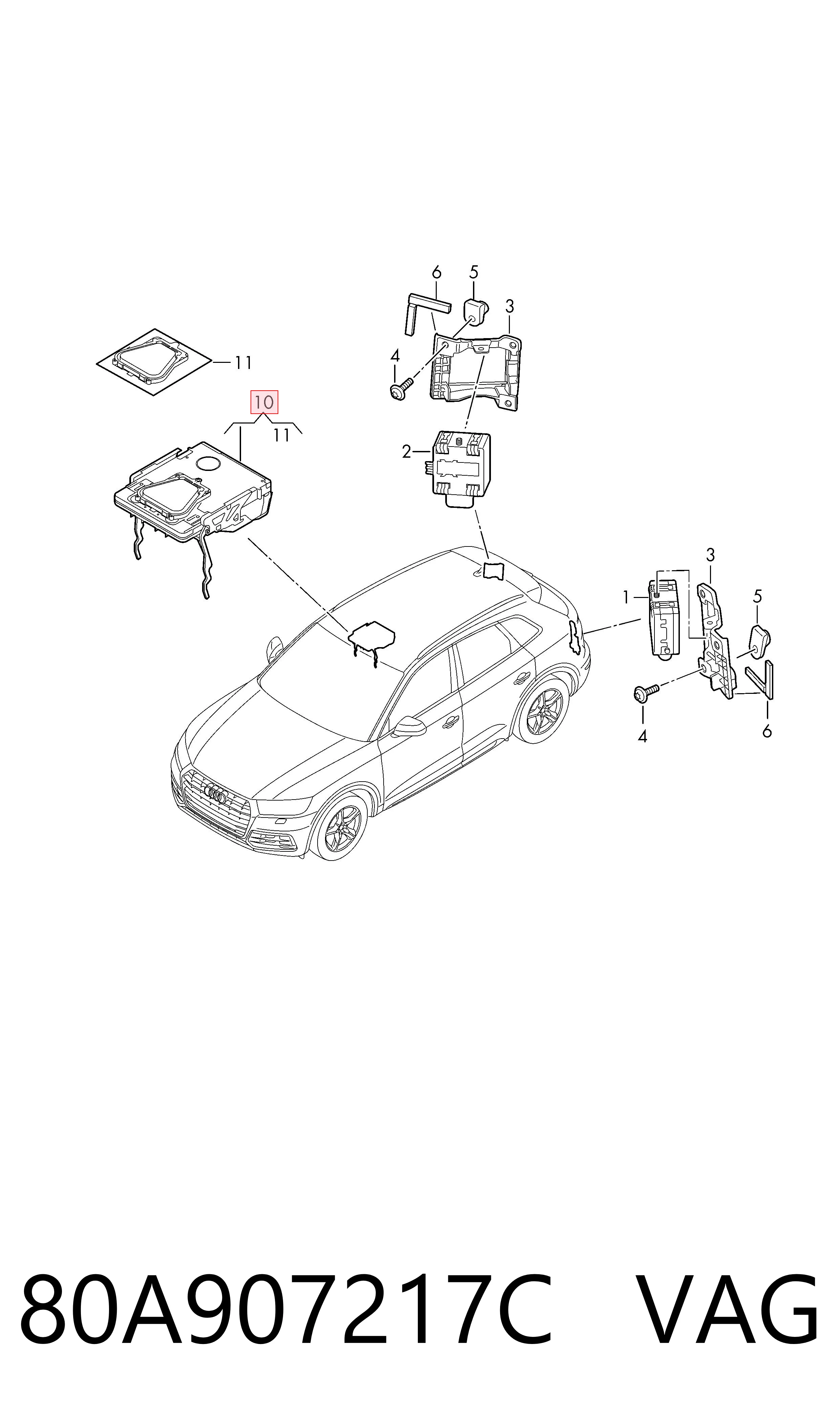80A907217C VAG Cámara del sistema de visión