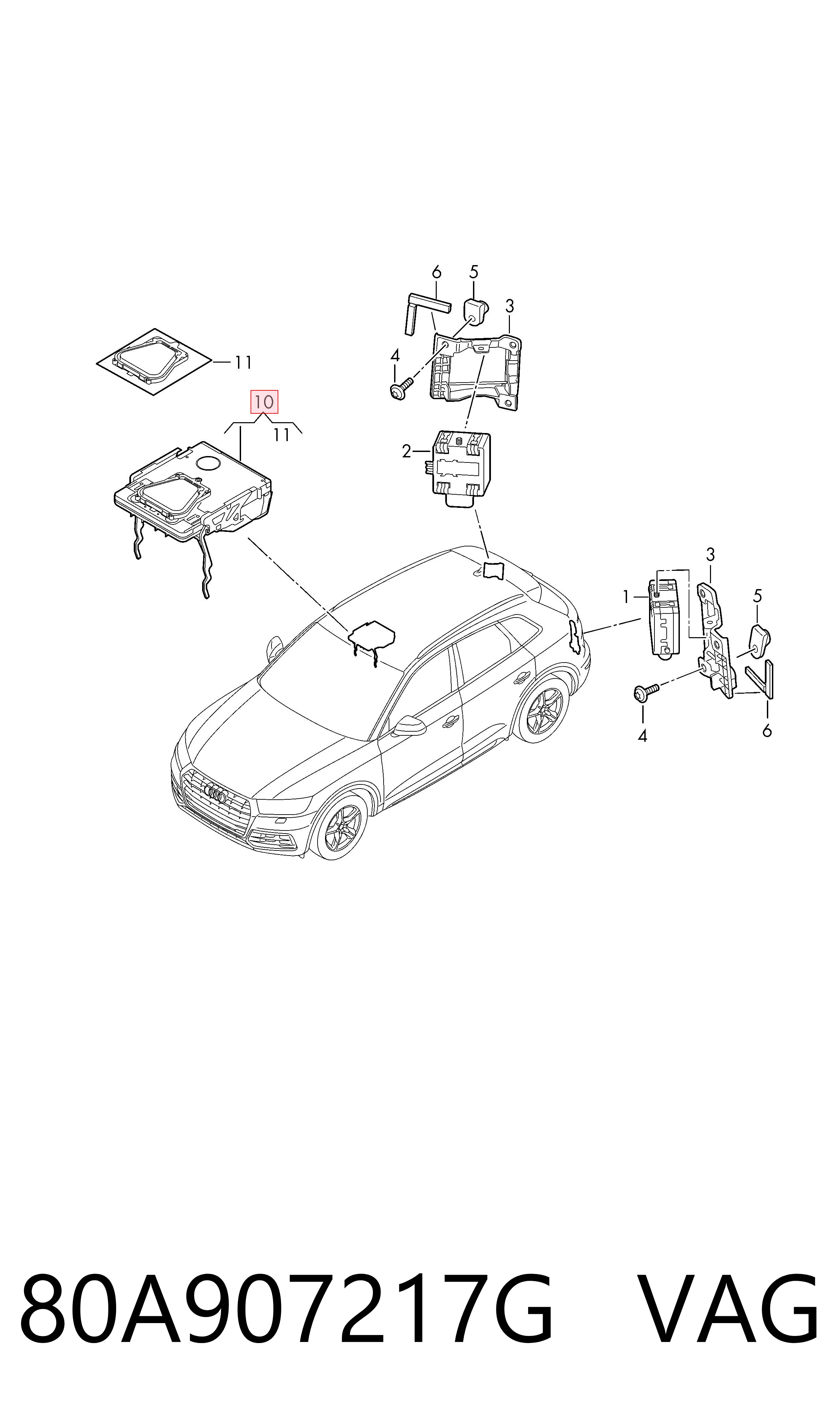 80A907217G VAG Cámara del sistema de visión