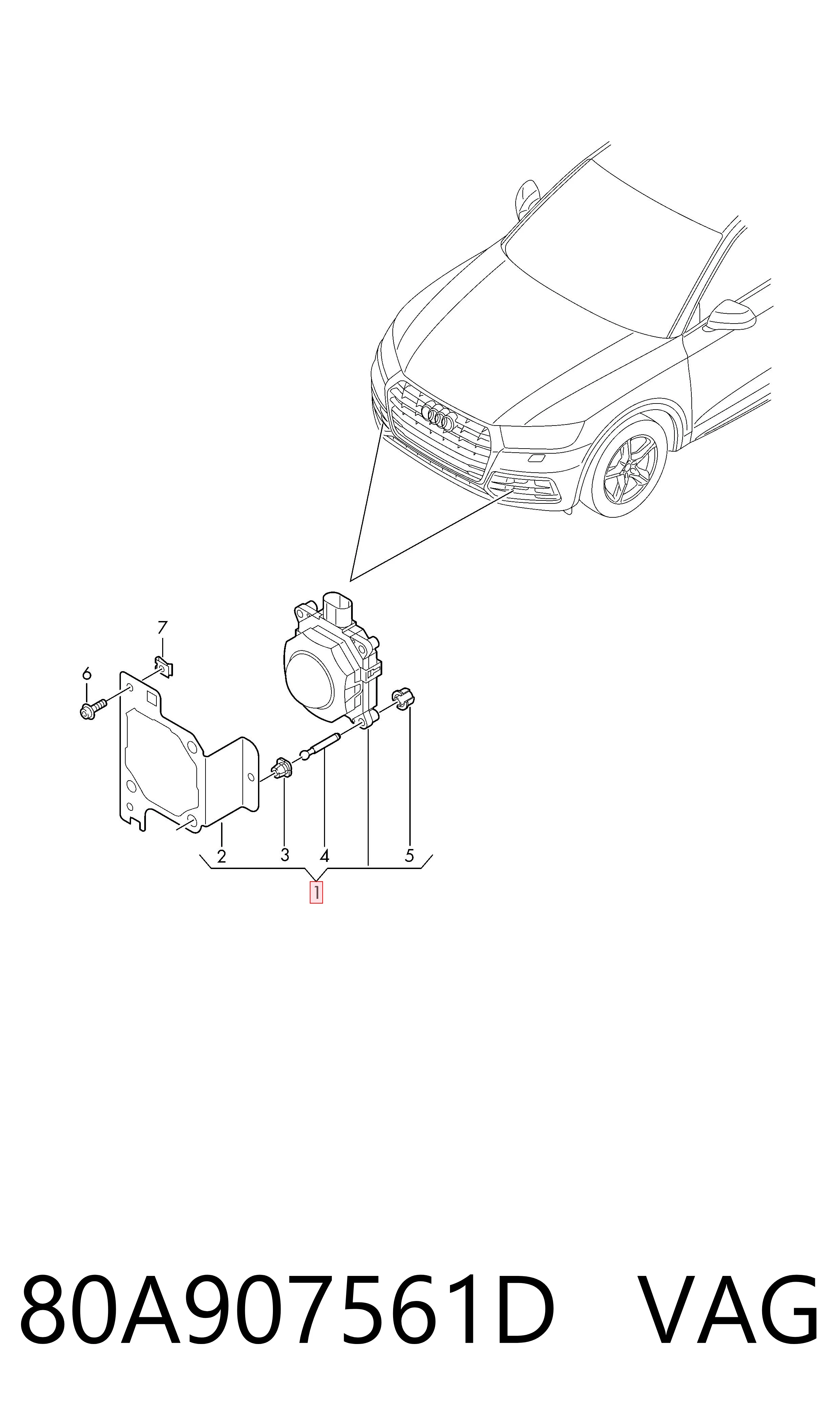 80A907561D VAG Sensor de distancia por radar