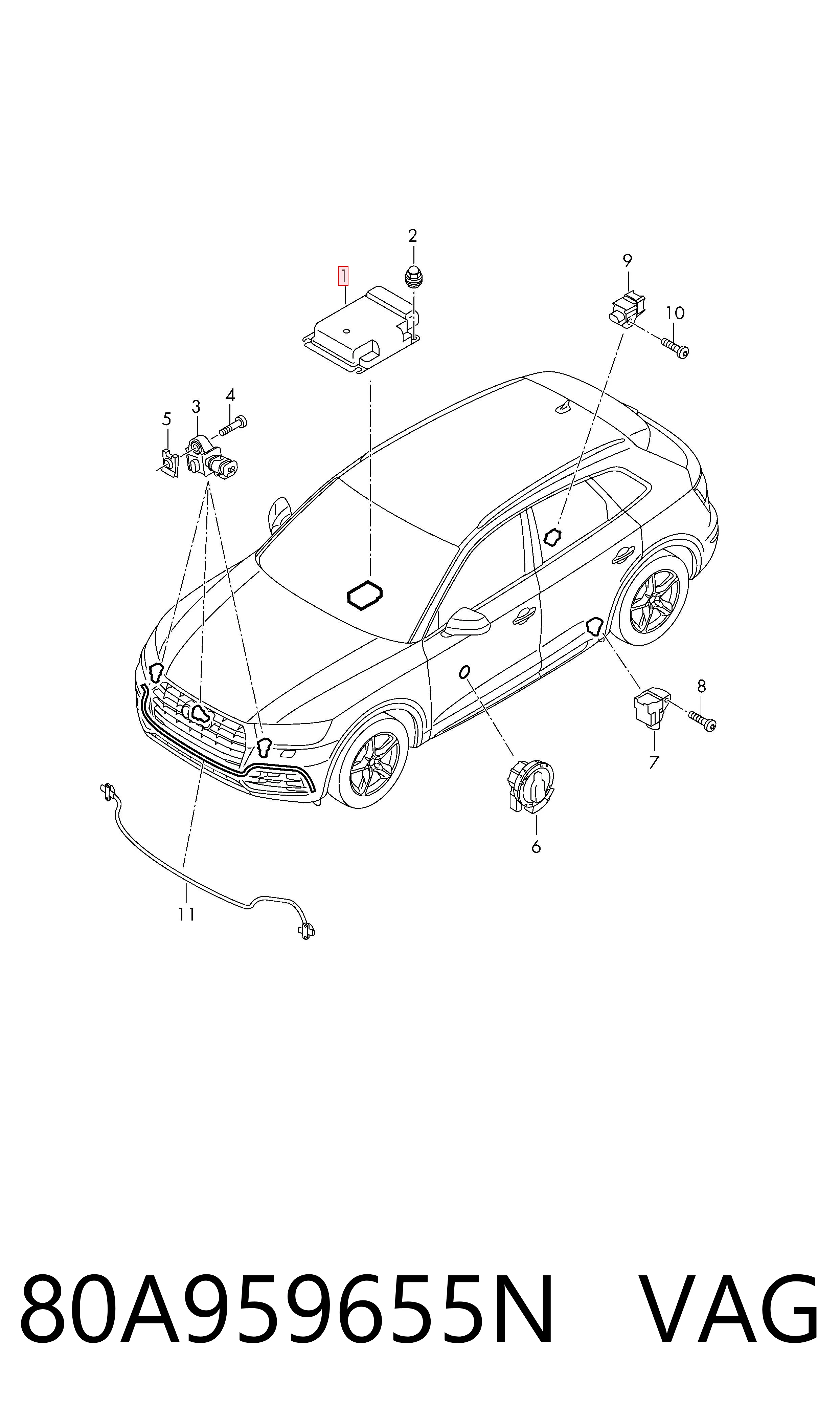 Módulo de control de airbag VAG 80A959655N precio, desde 450,12 EUR