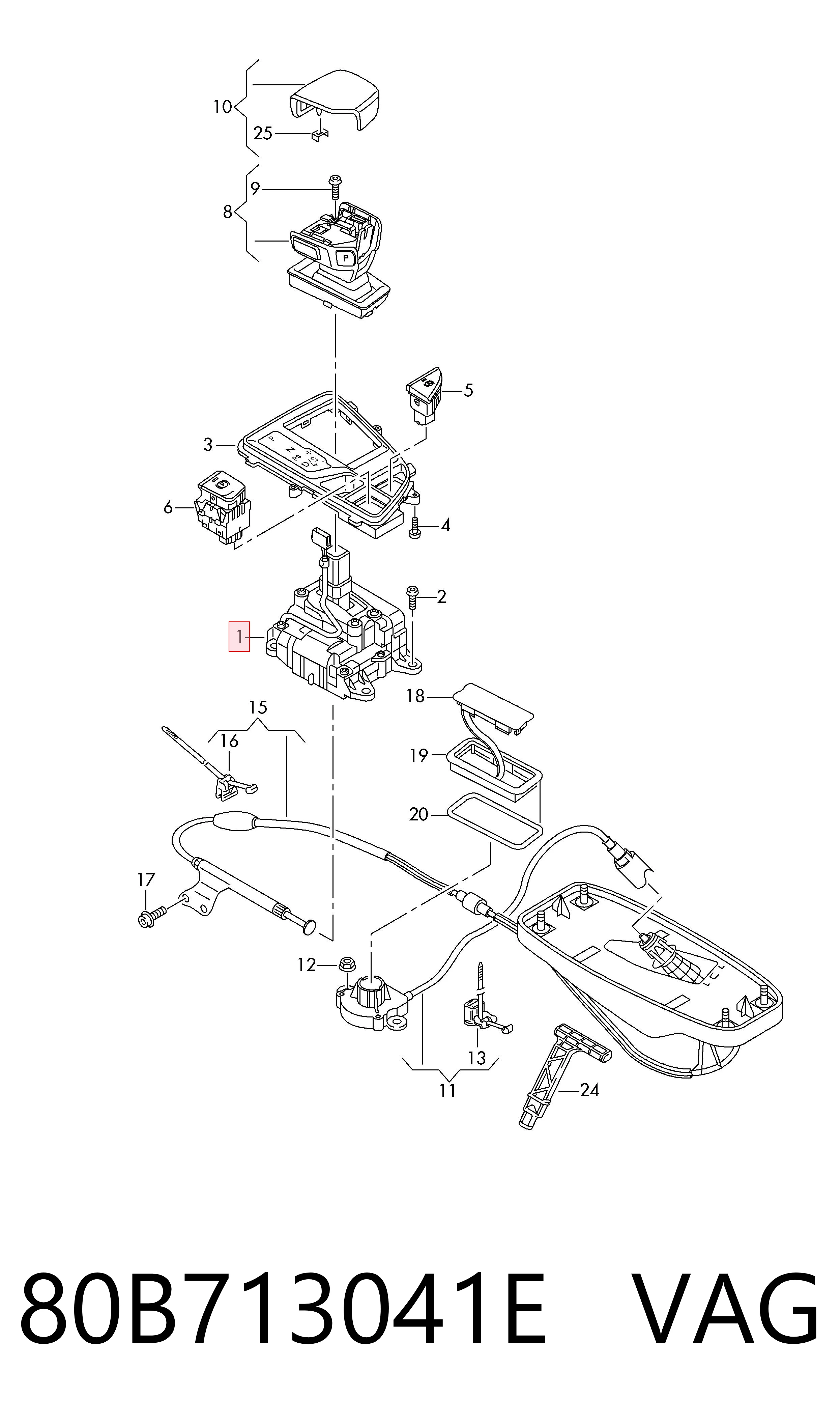 Palanca selectora cambio de marcha para Audi Q5  FYB, FYG