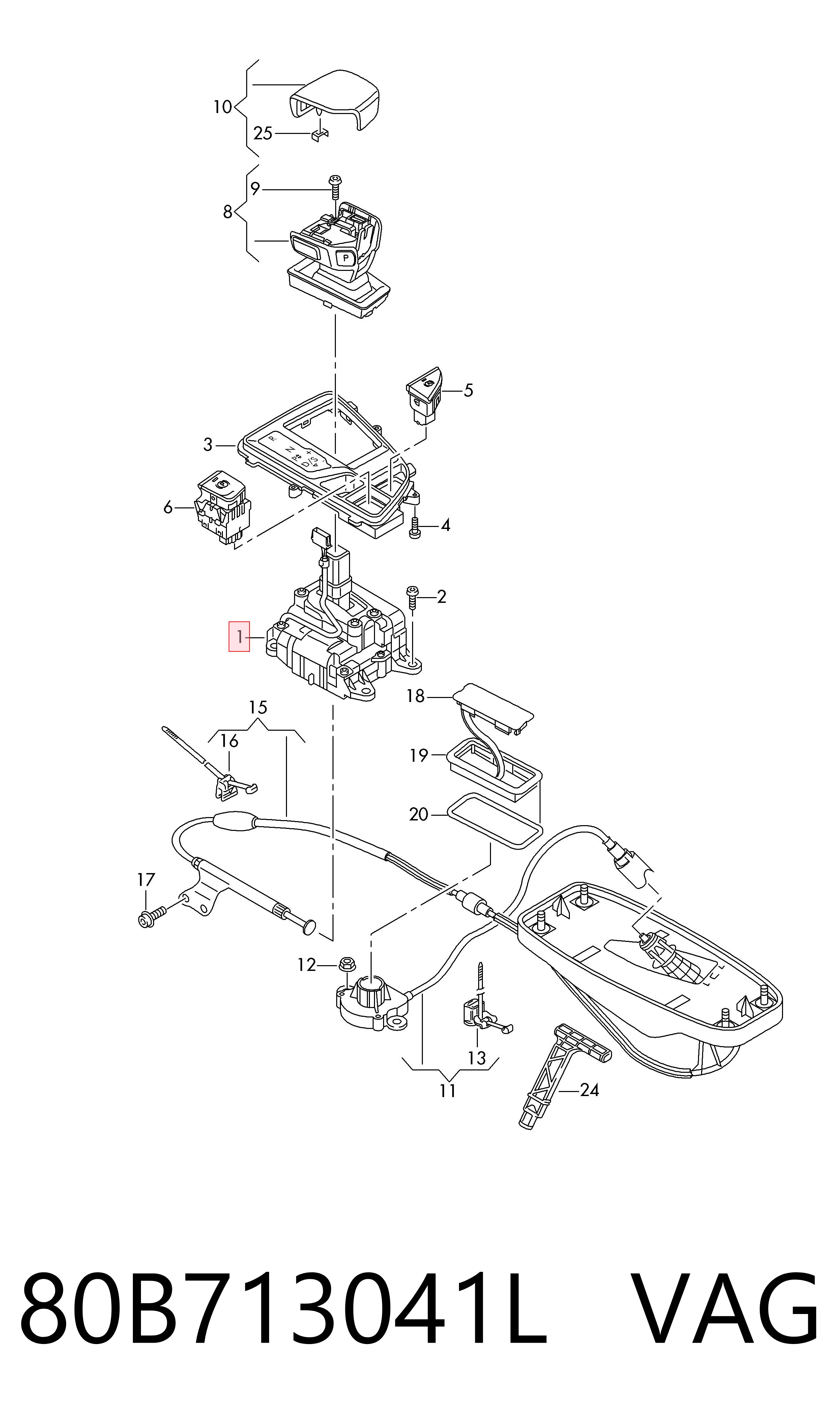 Mecanismo selector de marchas Audi Q5 SUV (FYB, FYG) (2016 - 2026) precio, desde 220,70 EUR