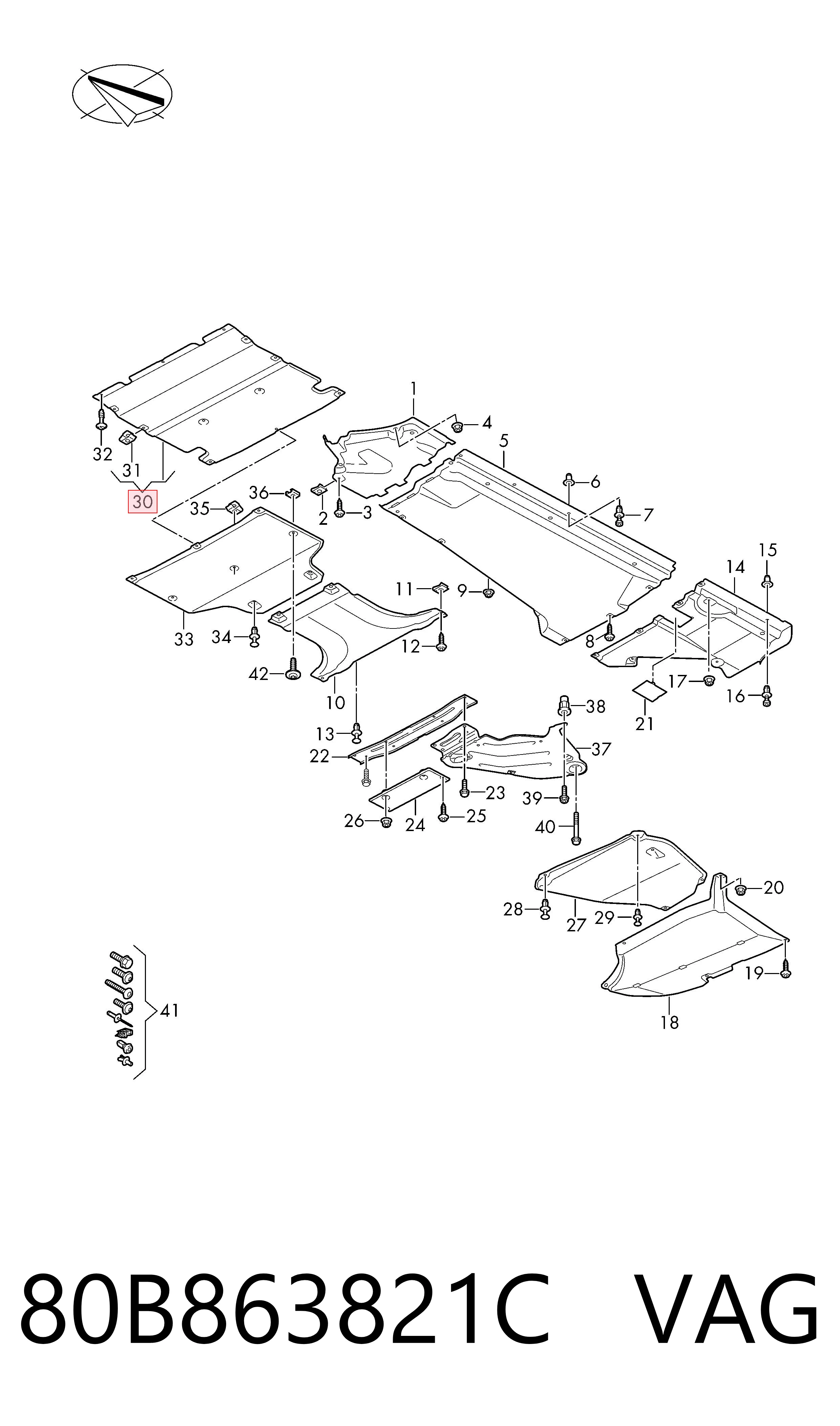80B863821C VAG Protección de cárter