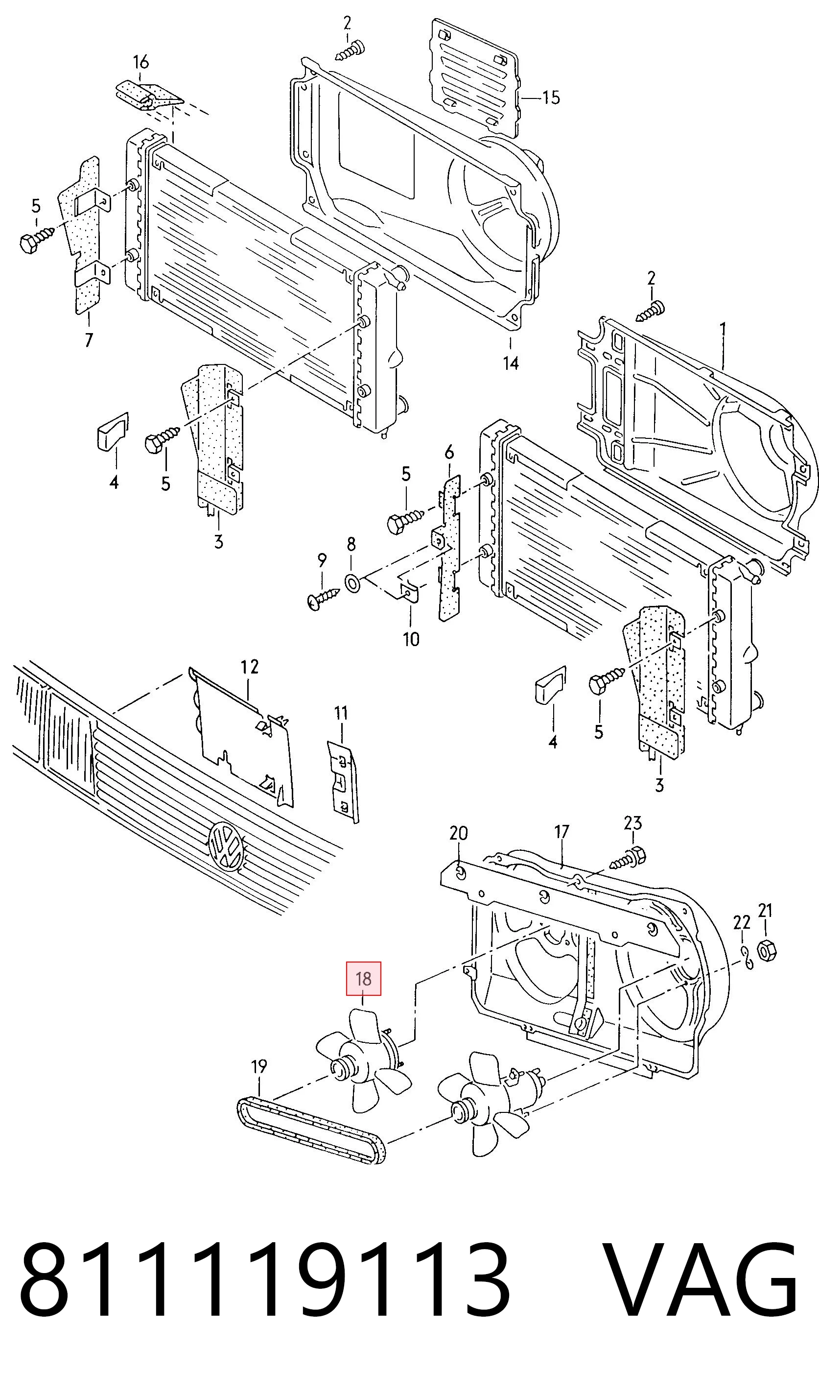 130723F1 Polcar Ventilador de refrigeración completo derecho (motor y hélice)
