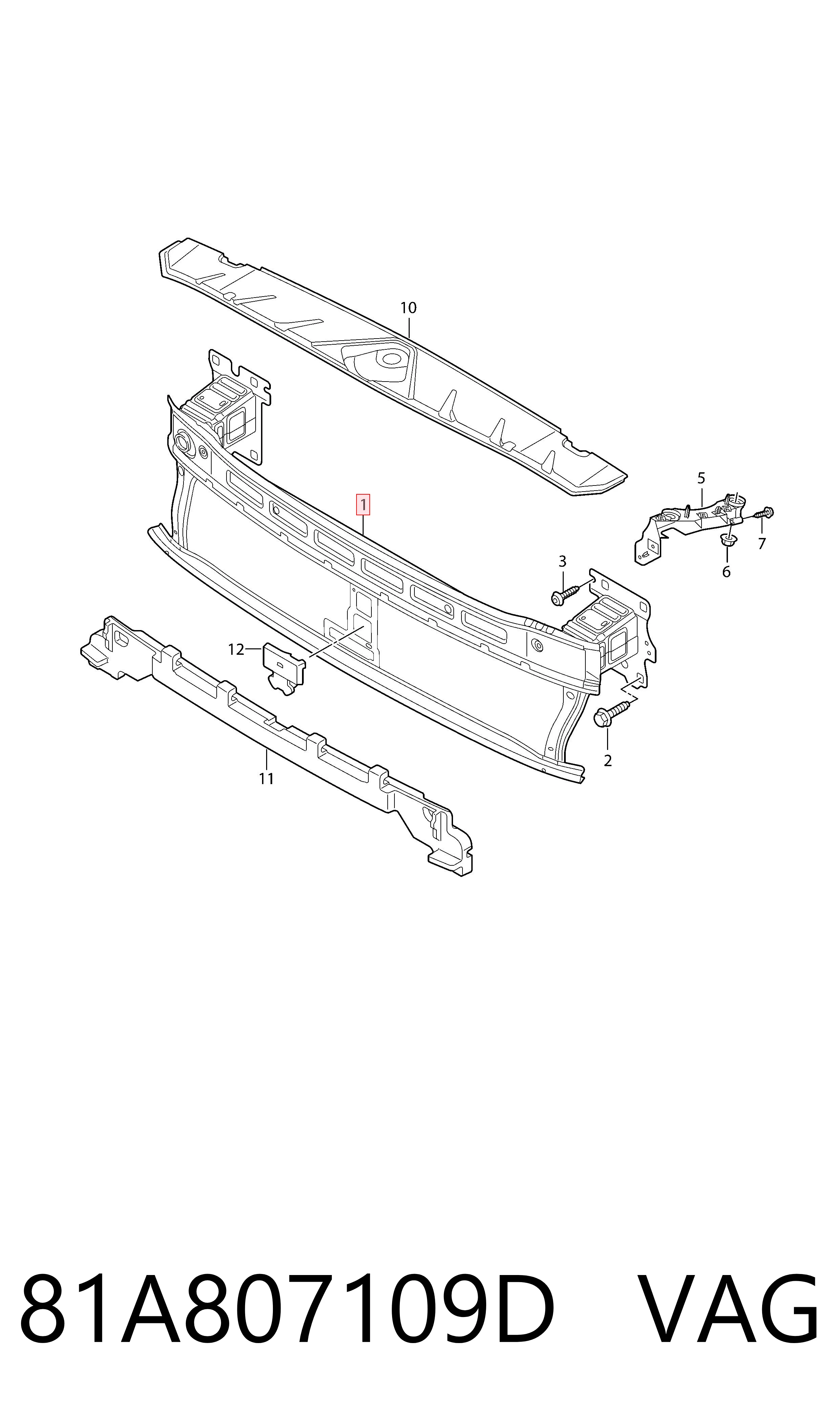 Refuerzo paragolpes delantero para Audi Q2  (GAB, GAG)