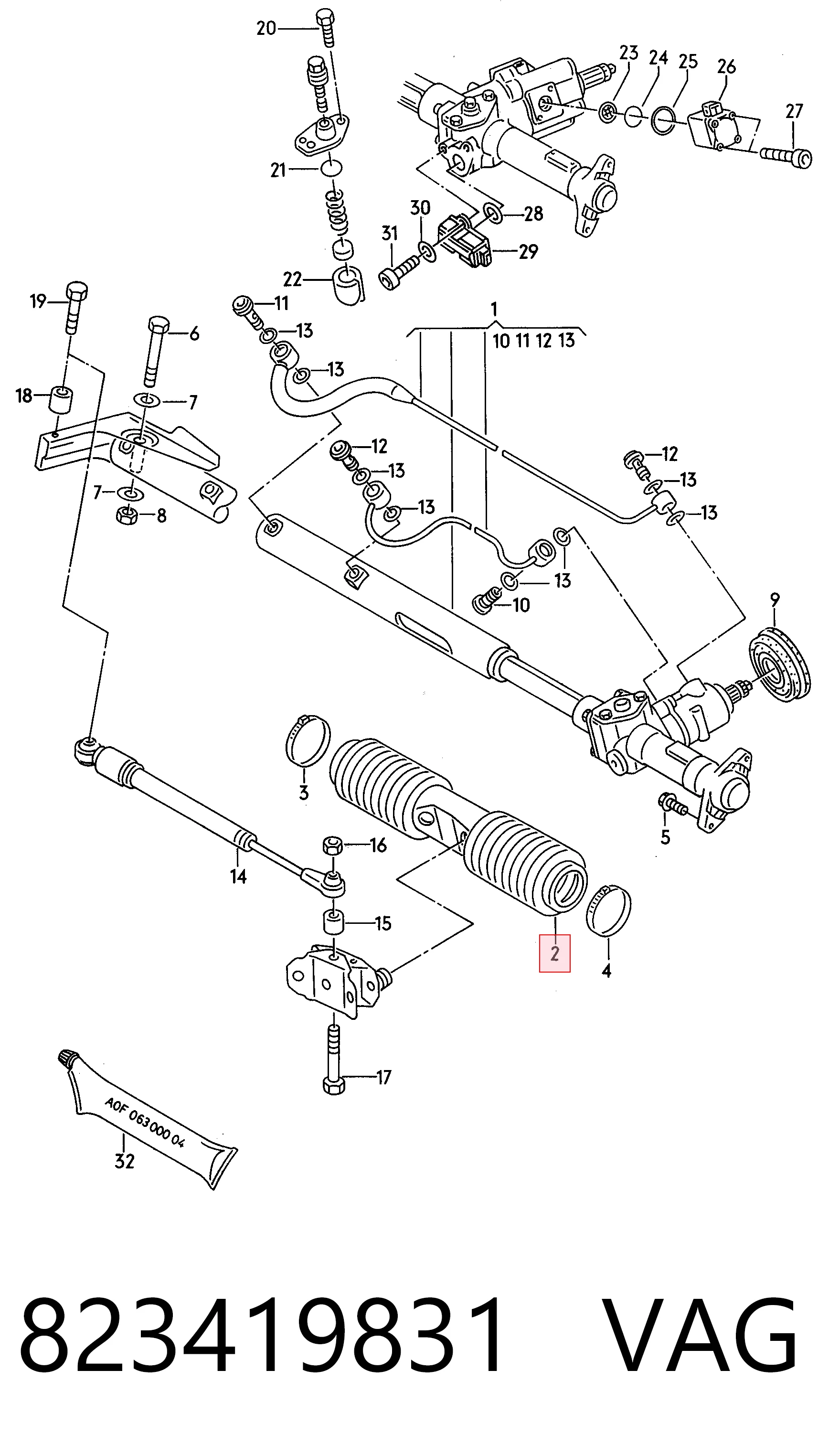 Guardapolvo de dirección Audi 80  desde 15,35 €