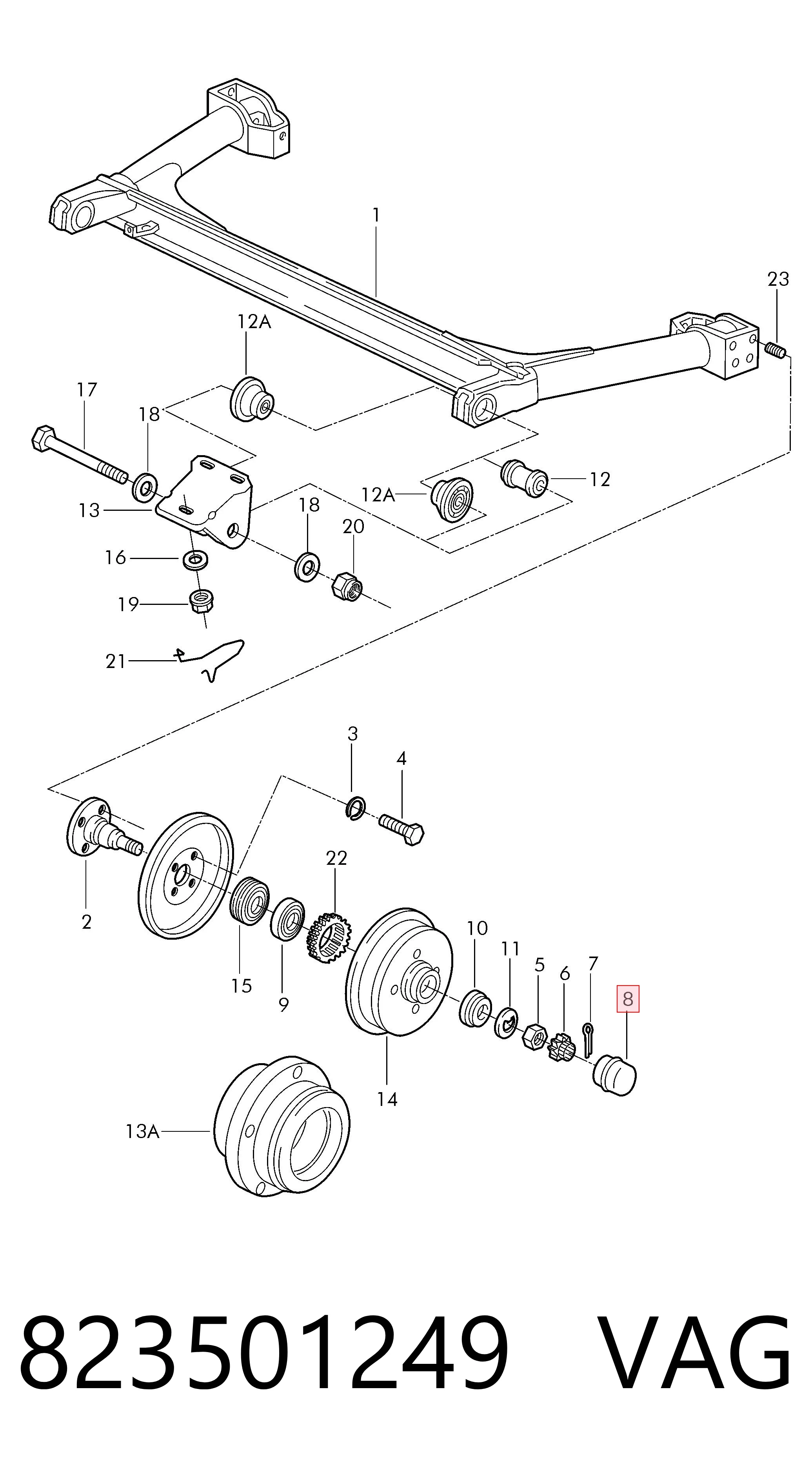 823501249 VAG Tapa de cubo de rueda