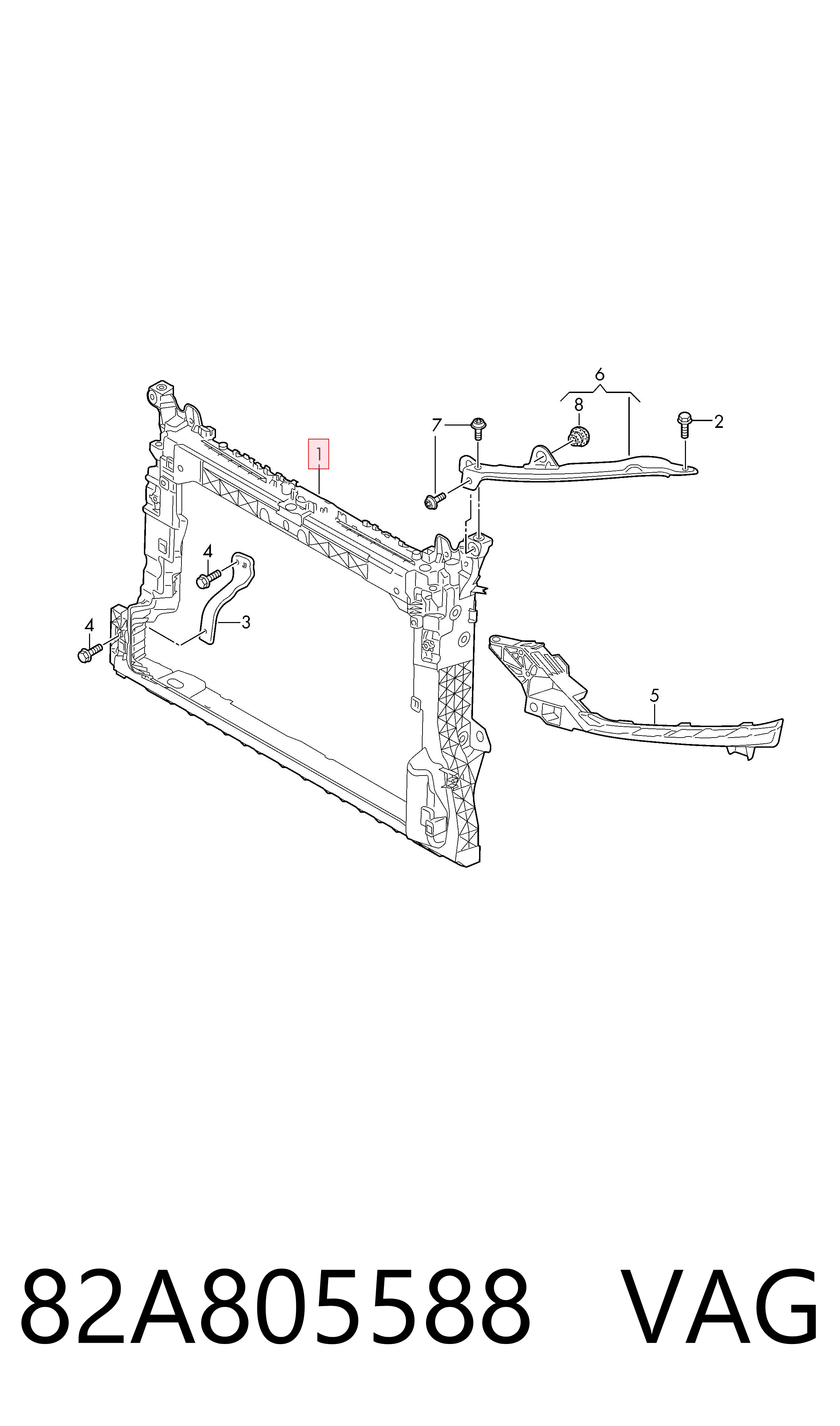Comprar Panel de soporte del radiador y montaje de faros Audi A1  GBA a bajo precio