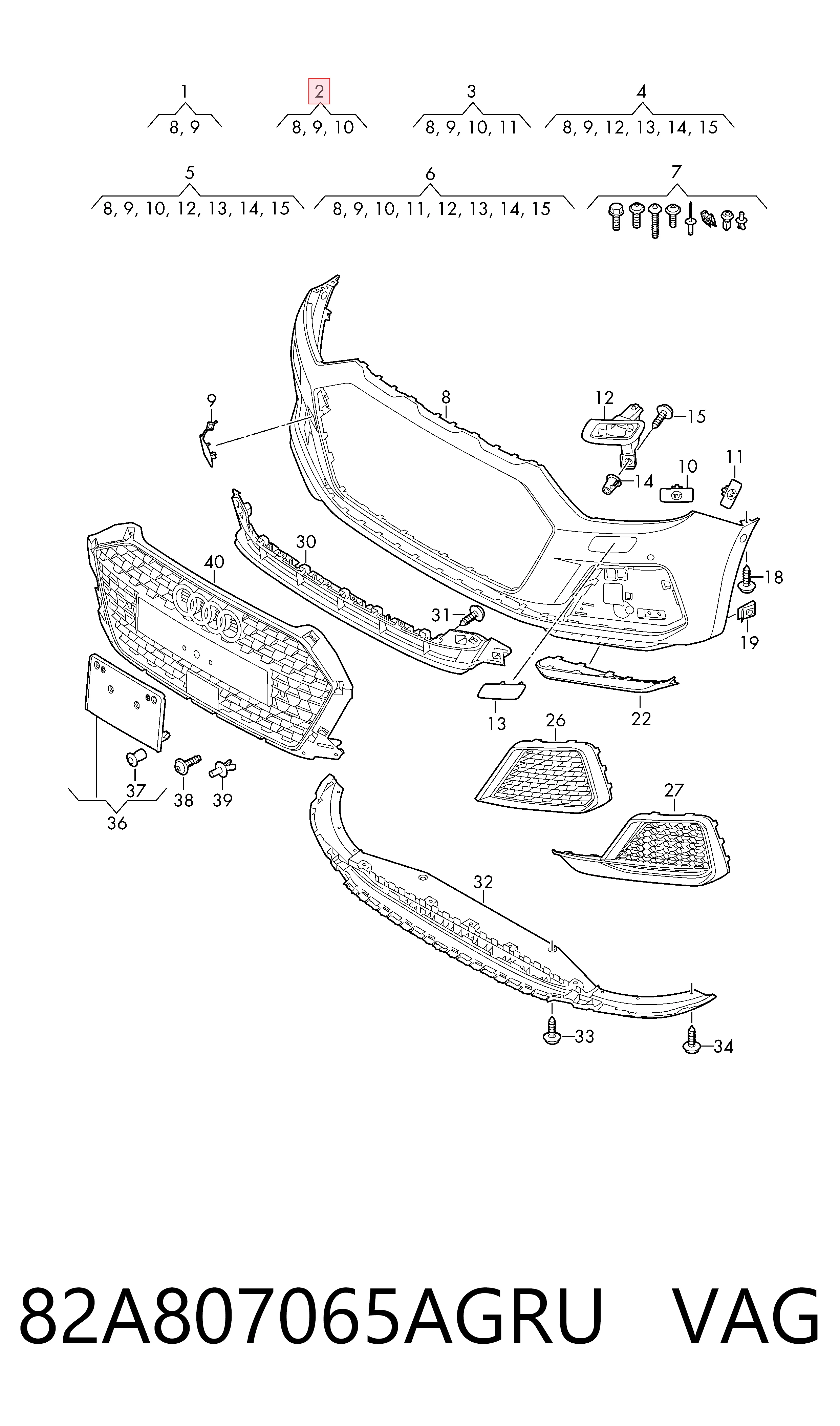 Parachoques para Audi A1  (GBA)