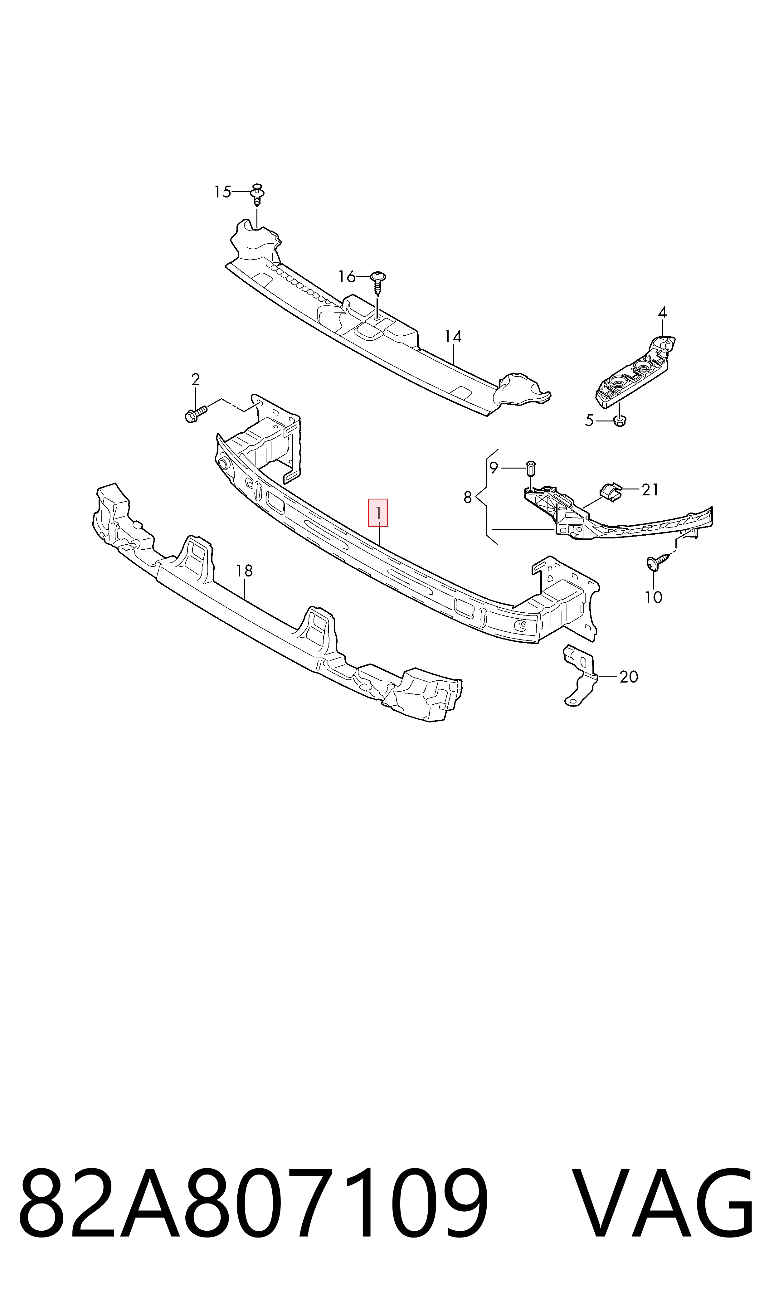 Comprar Refuerzo de parachoques delantero Audi A1  GBA a bajo precio