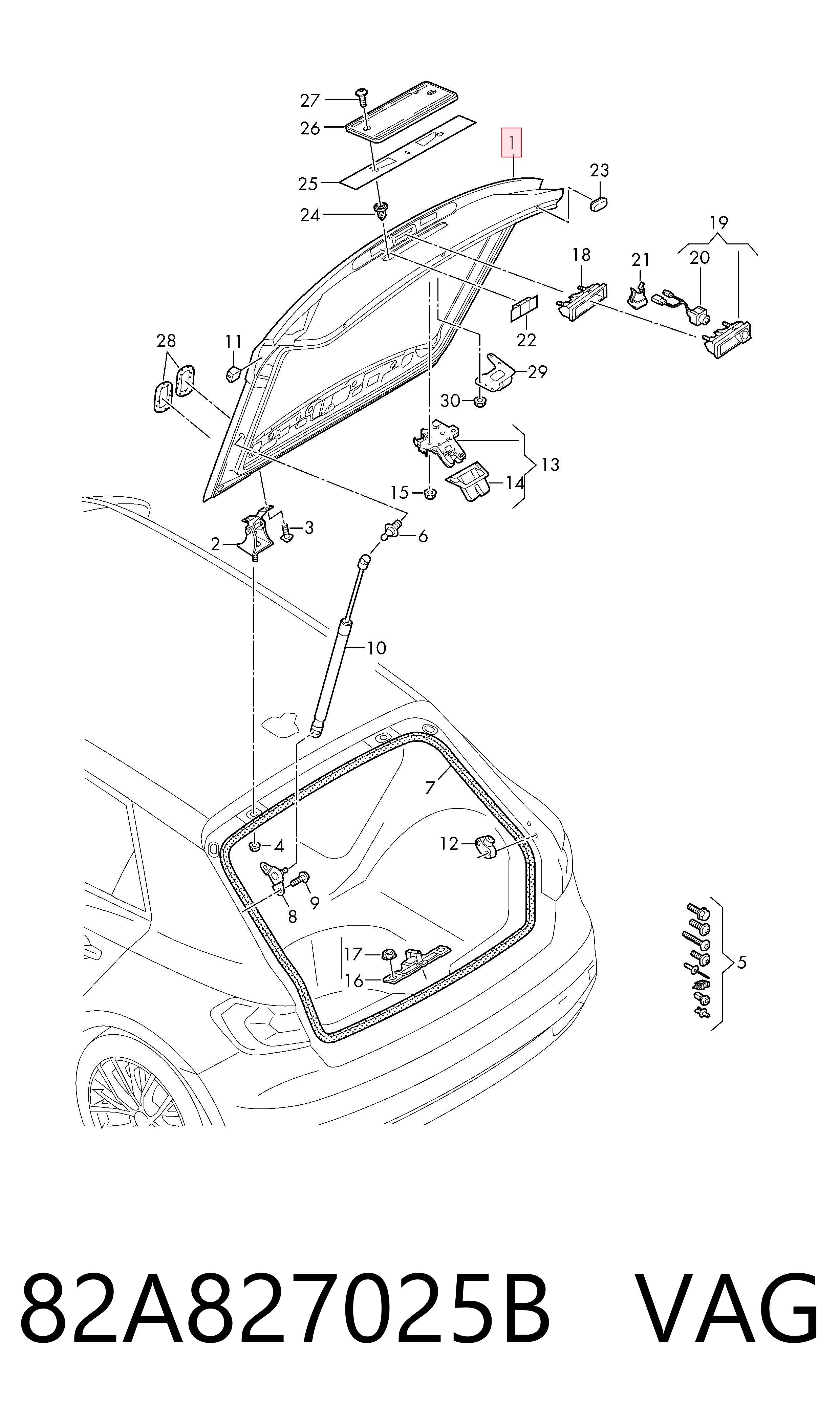 Porton trasero para Audi A1 Sportback GBA