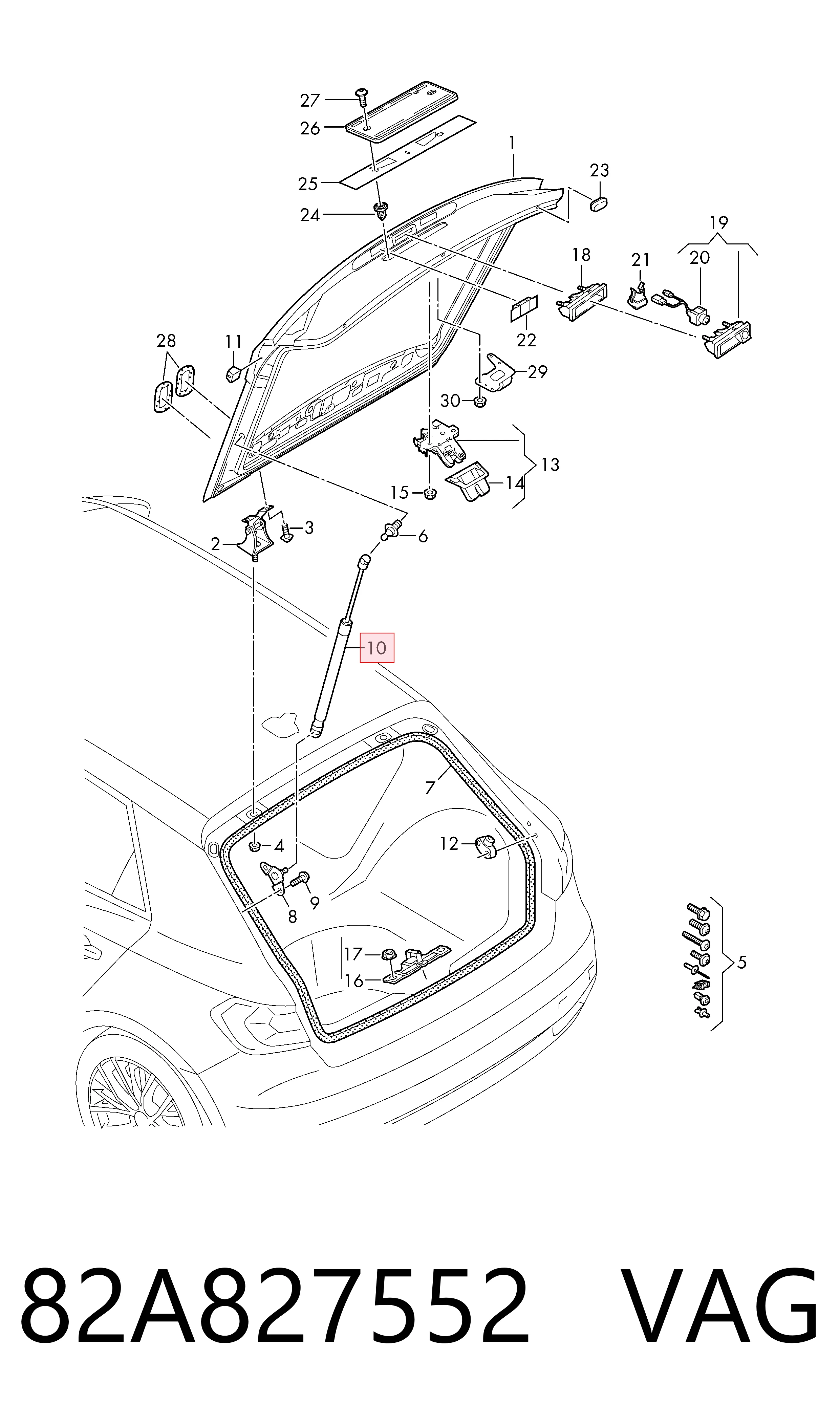 Amortiguadores de maletero Audi A1  (GBA)