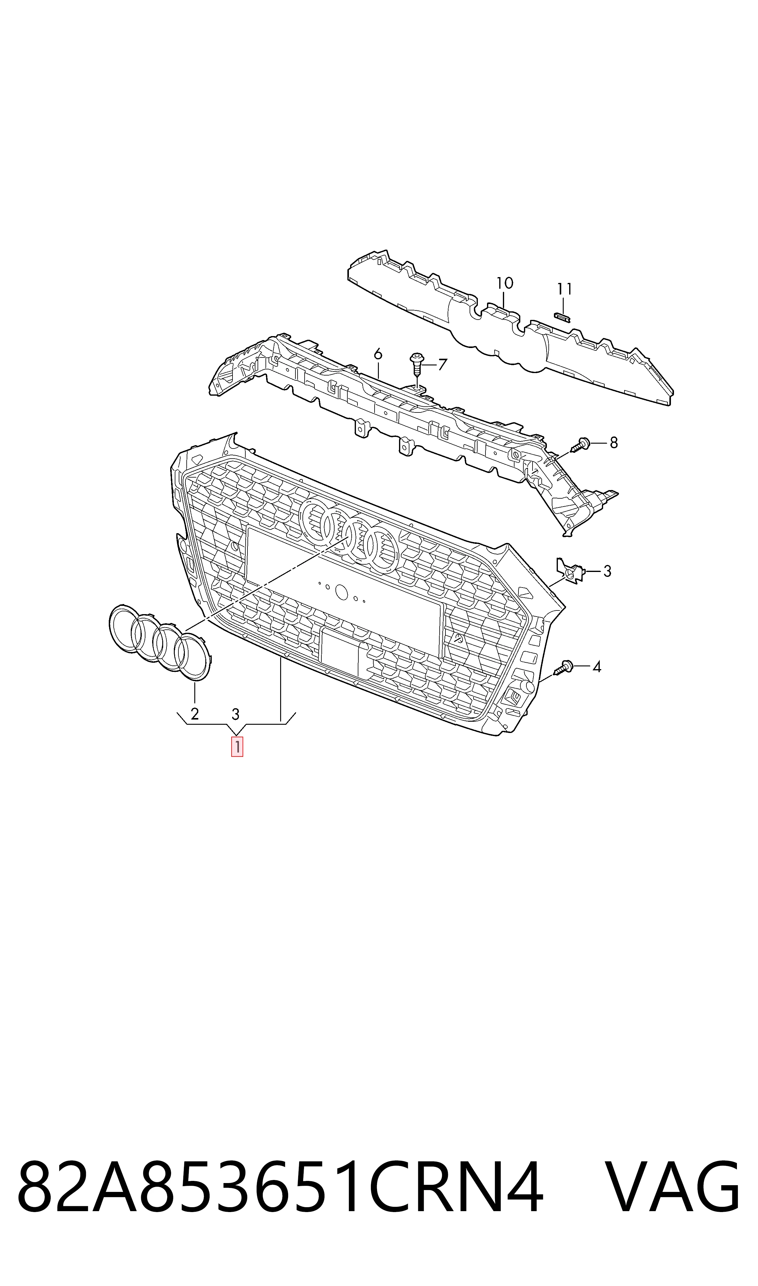 Comprar Parrilla del radiador Audi A1  GBA a bajo precio