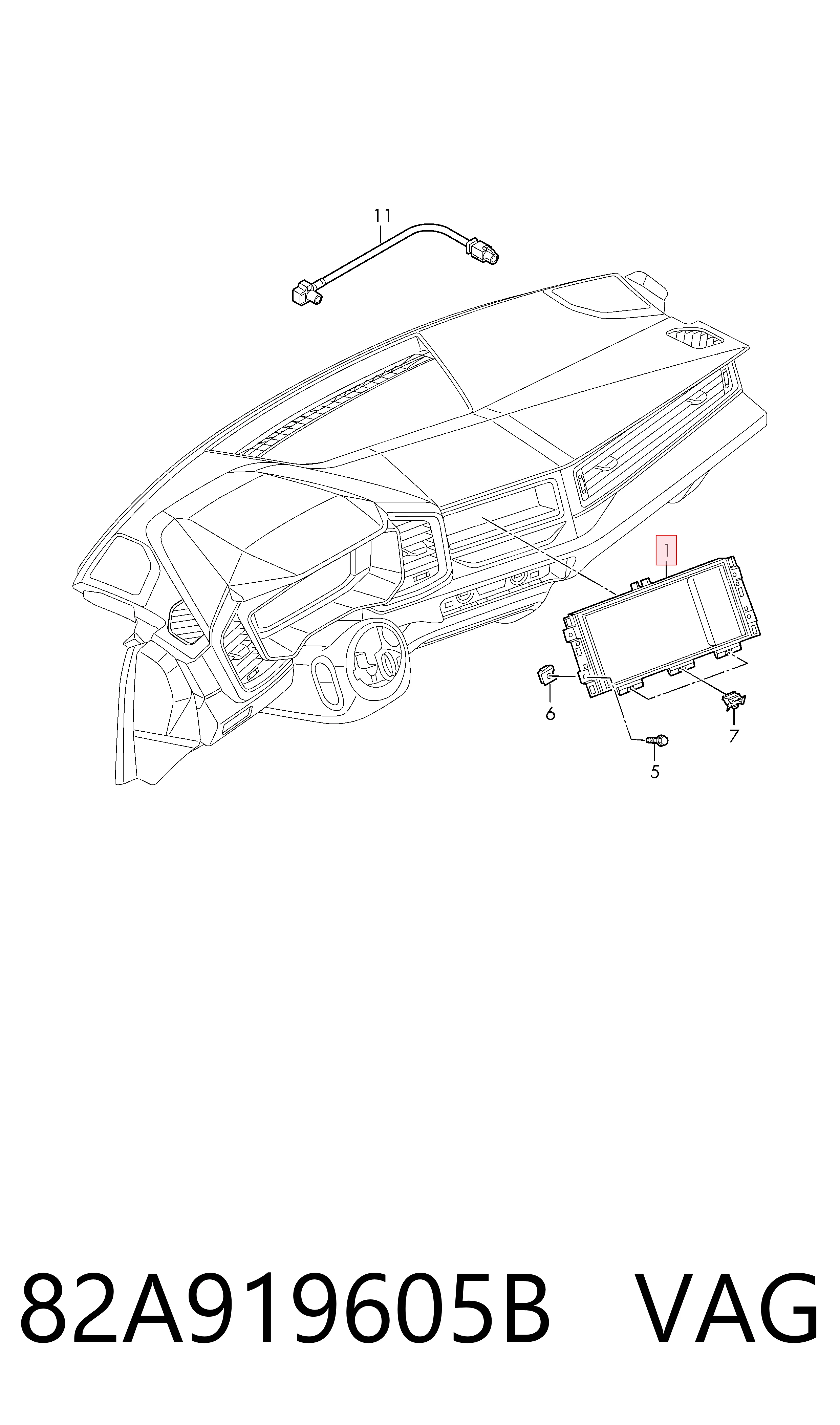 Pantalla multifunción Audi A1 Sportback hatchback (GBA) (2018 - 2026) precio, desde 717,29 EUR
