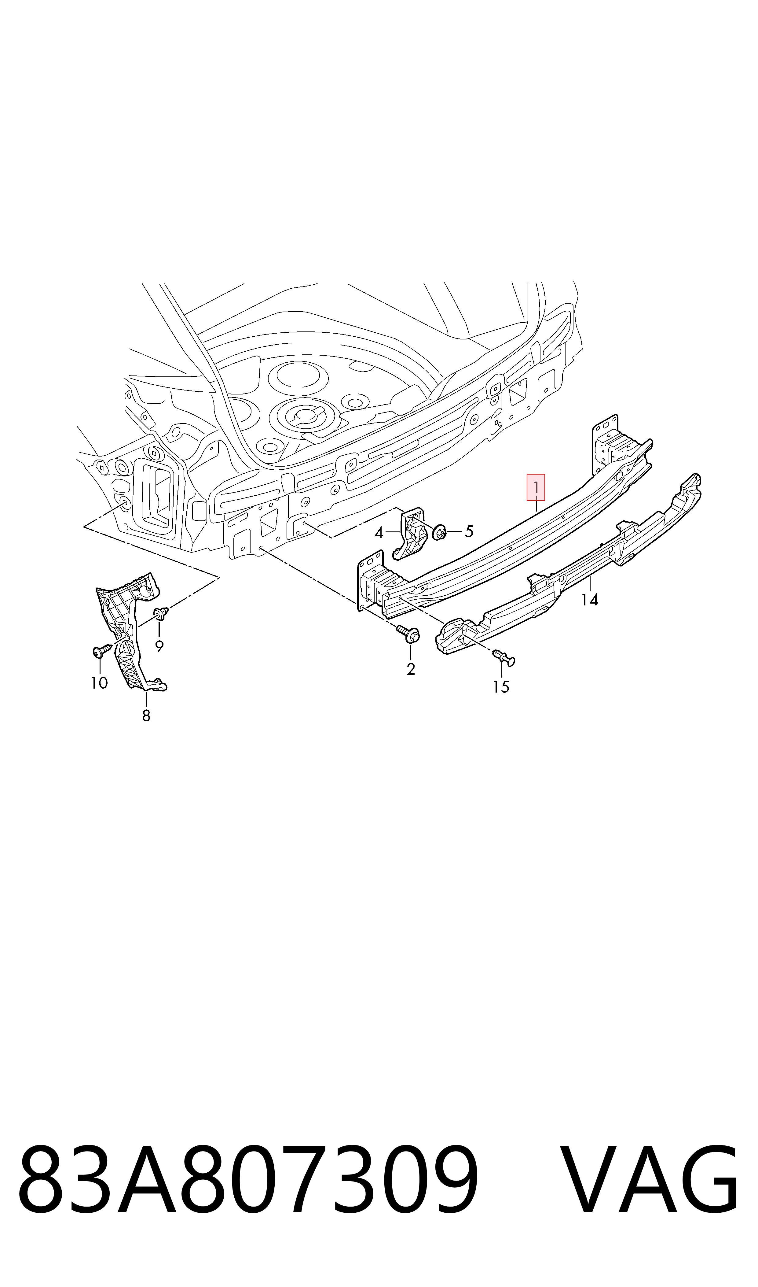 Comprar Refuerzo de parachoques trasero Audi Q3  F3B a bajo precio