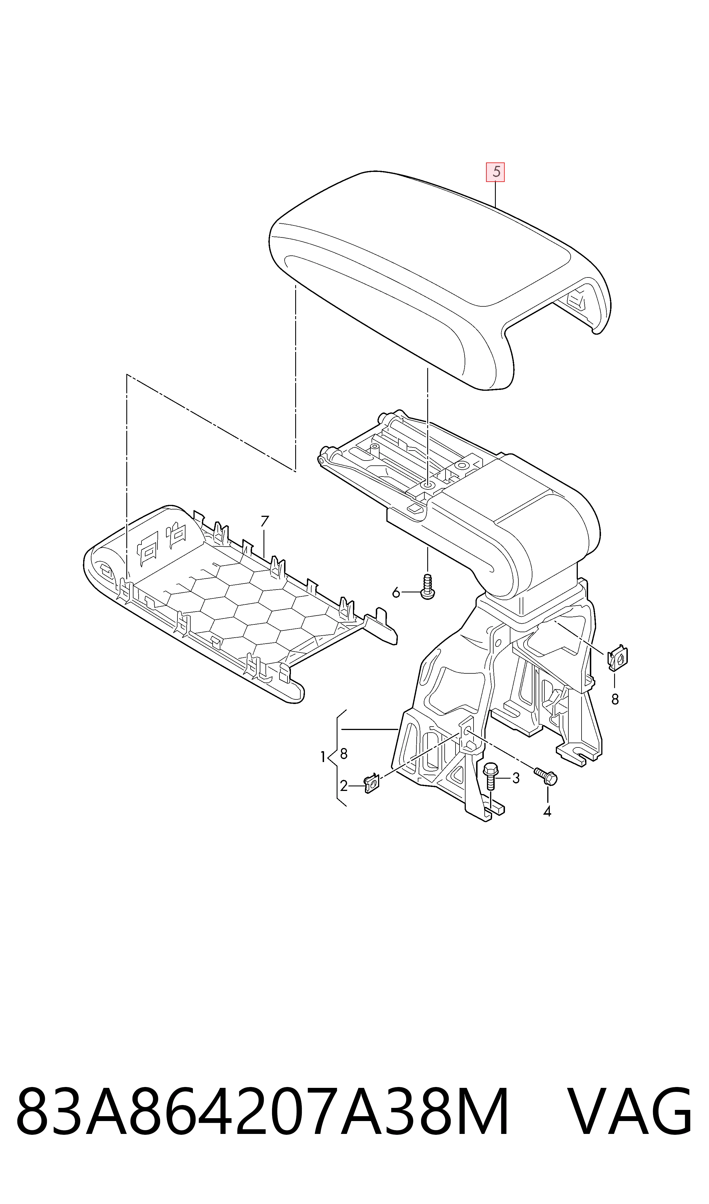 Comprar Apoyabrazos de la consola central Audi Q3 F3B a bajo precio