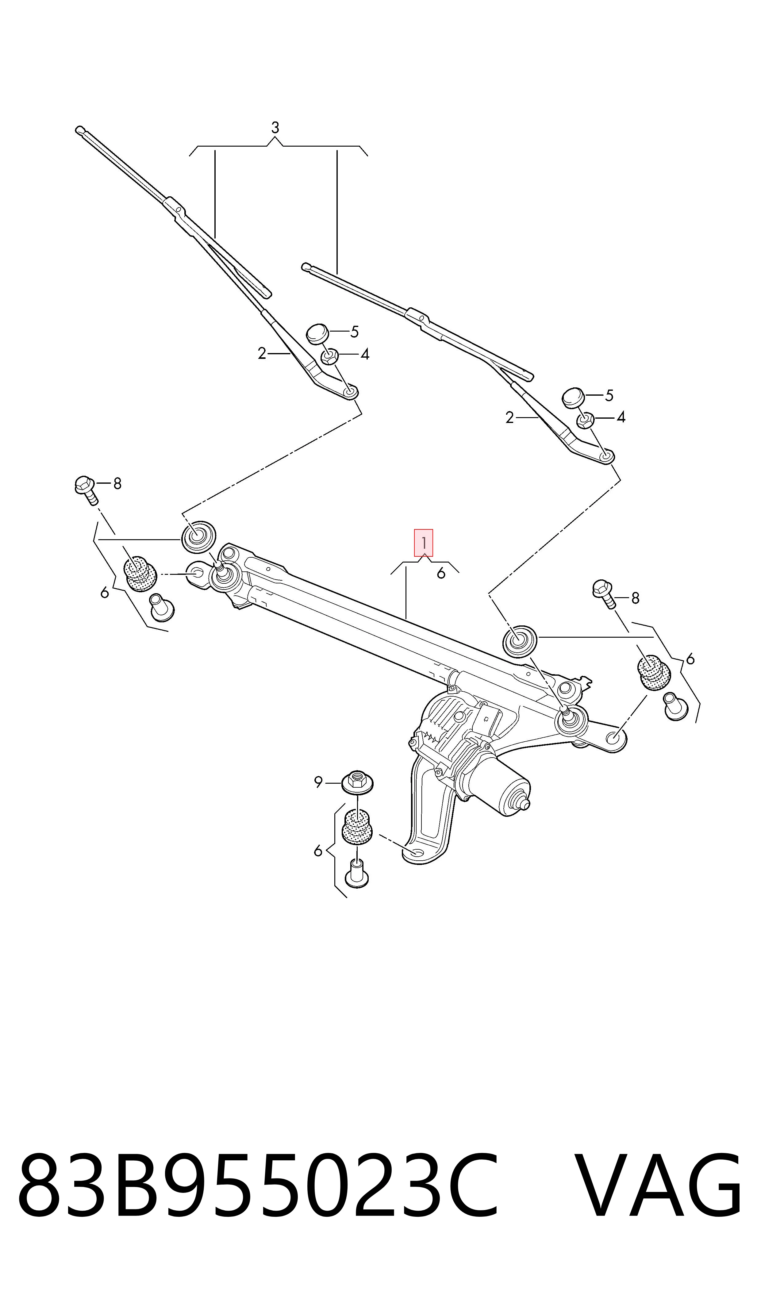 Varillaje de limpiaparabrisas para Audi Q3  F3B