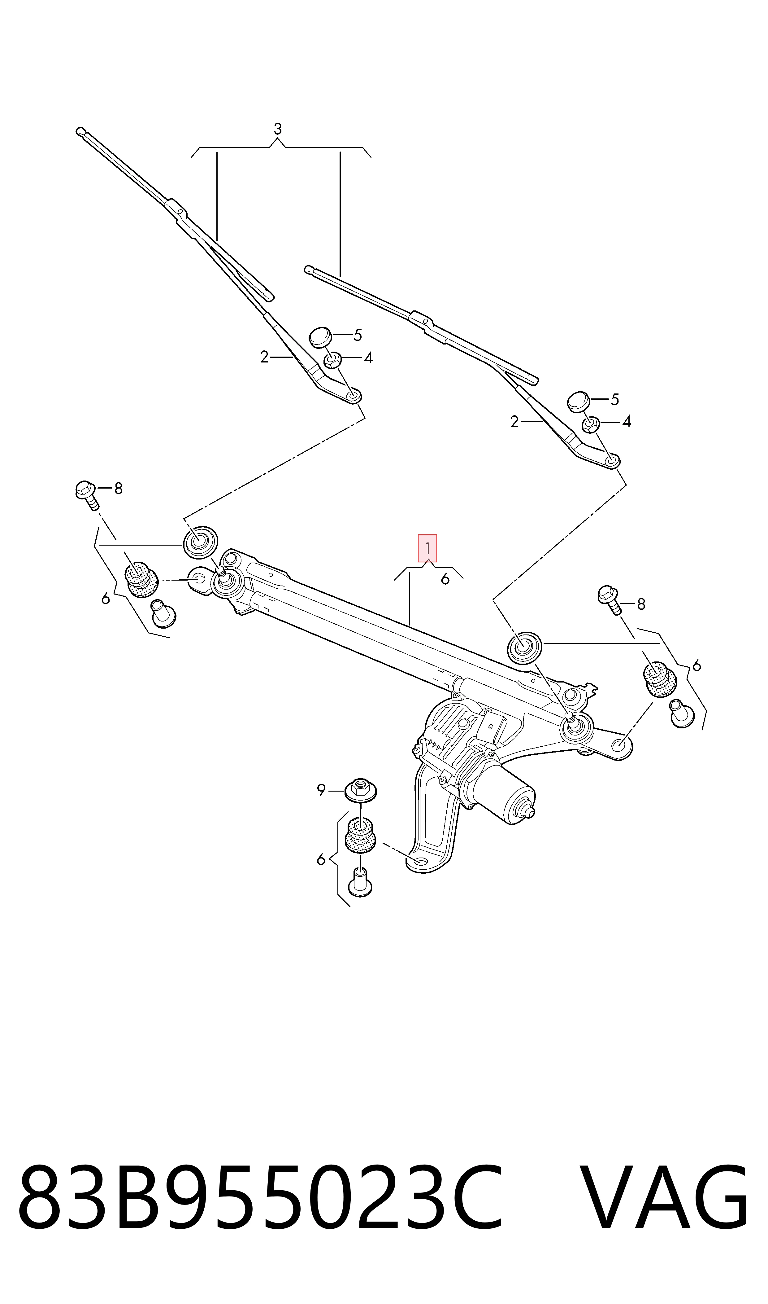 Trapezio del limpiaparabrisas Audi Q3 SUV (F3B) (2018 - 2026) precio, desde 226,51 EUR