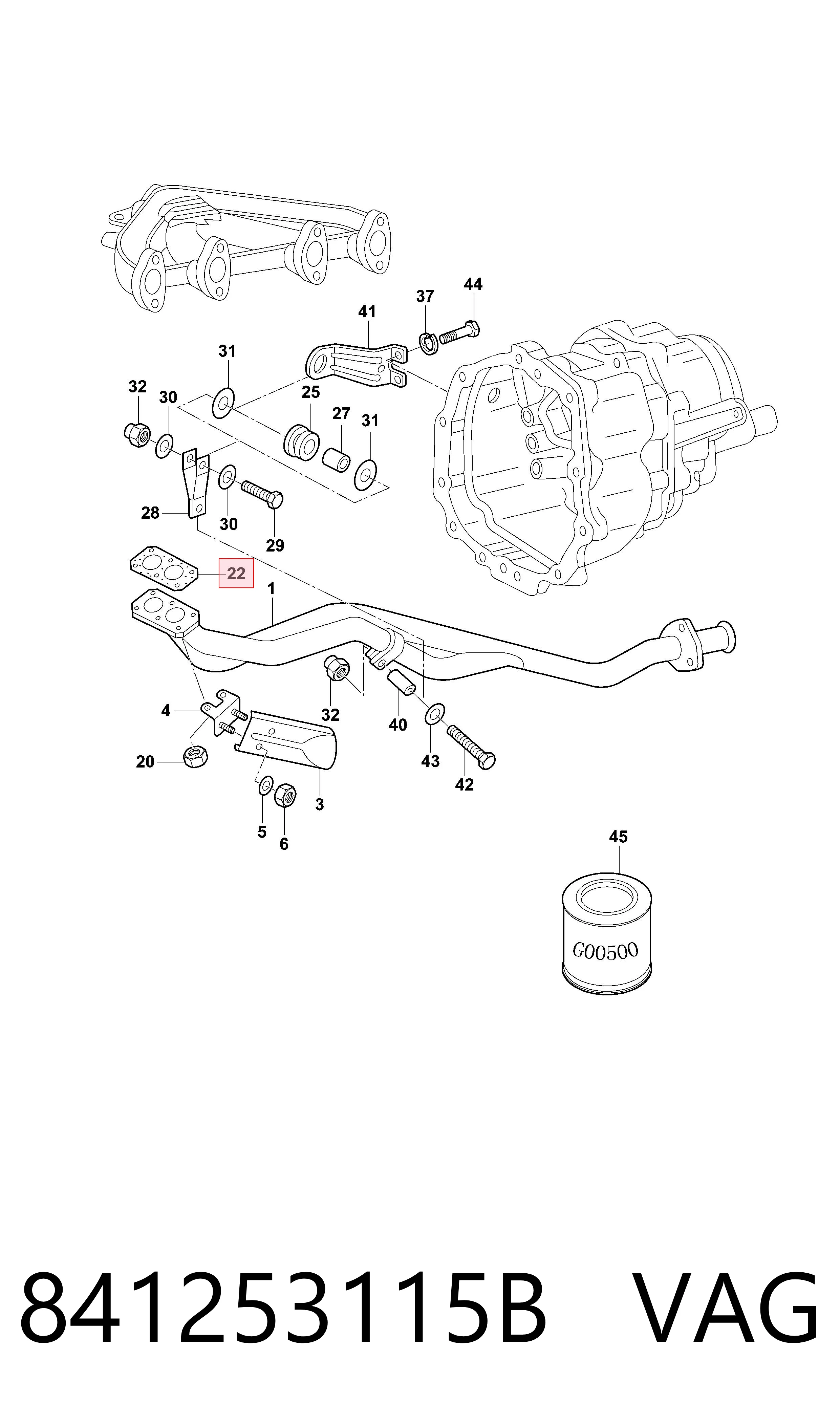 Junta de tubo de escape silenciador para Audi 80  (82)