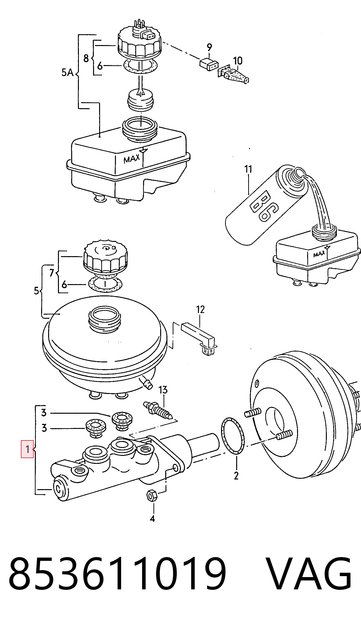 Comprar Cilindro maestro de frenos Audi 80 B3 89, 89Q, 8A