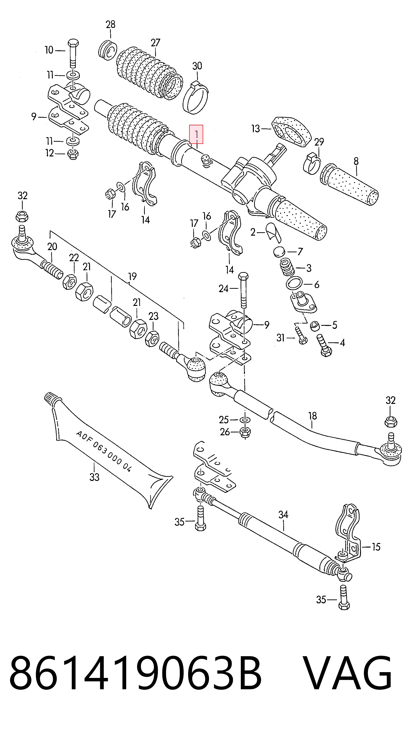 Cremallera de dirección para Volkswagen Polo 86C