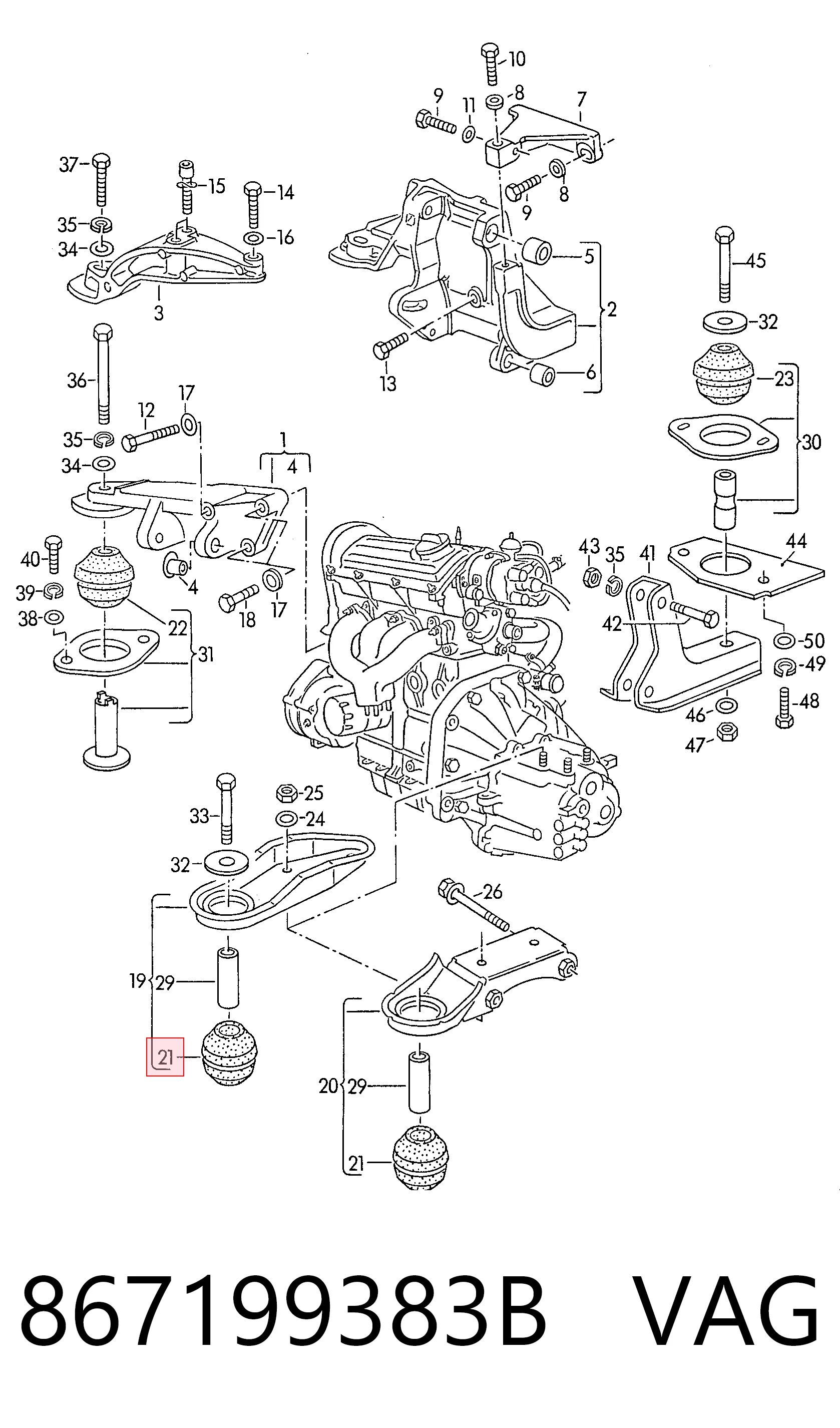 Comprar Soporte delantero del motor Volkswagen Polo II 86C a bajo precio
