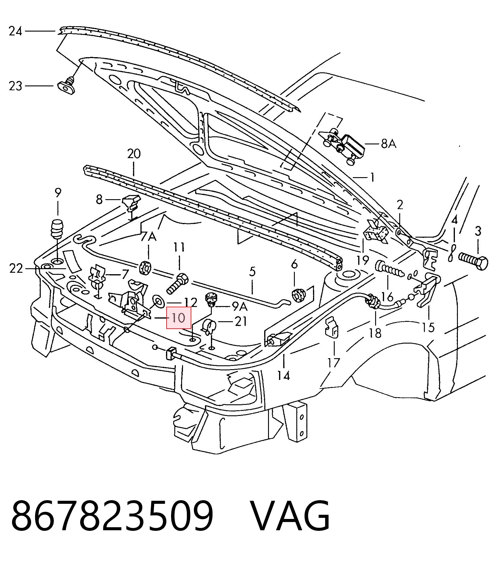 Cerradura de capó Volkswagen Passat B3, B4 sedán (3A2, 351, 312) (1988 - 1997) precio, desde 12,49 EUR