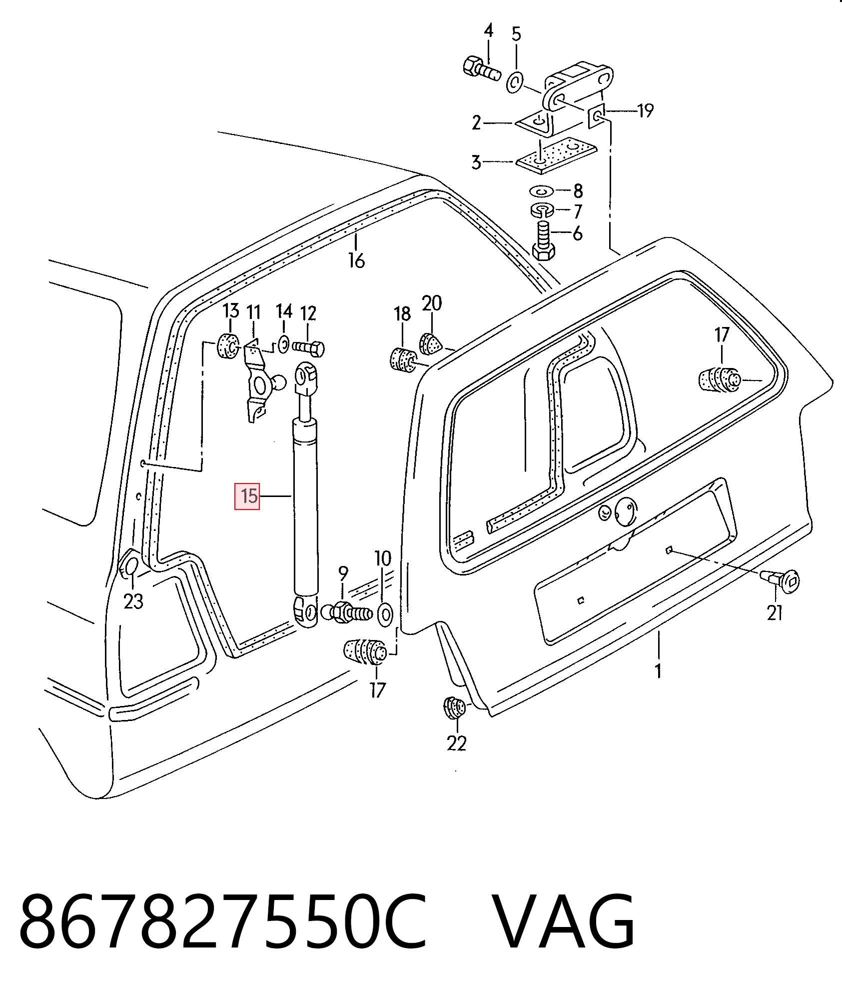 Comprar Amortiguador de puerta trasera Polo II 86C