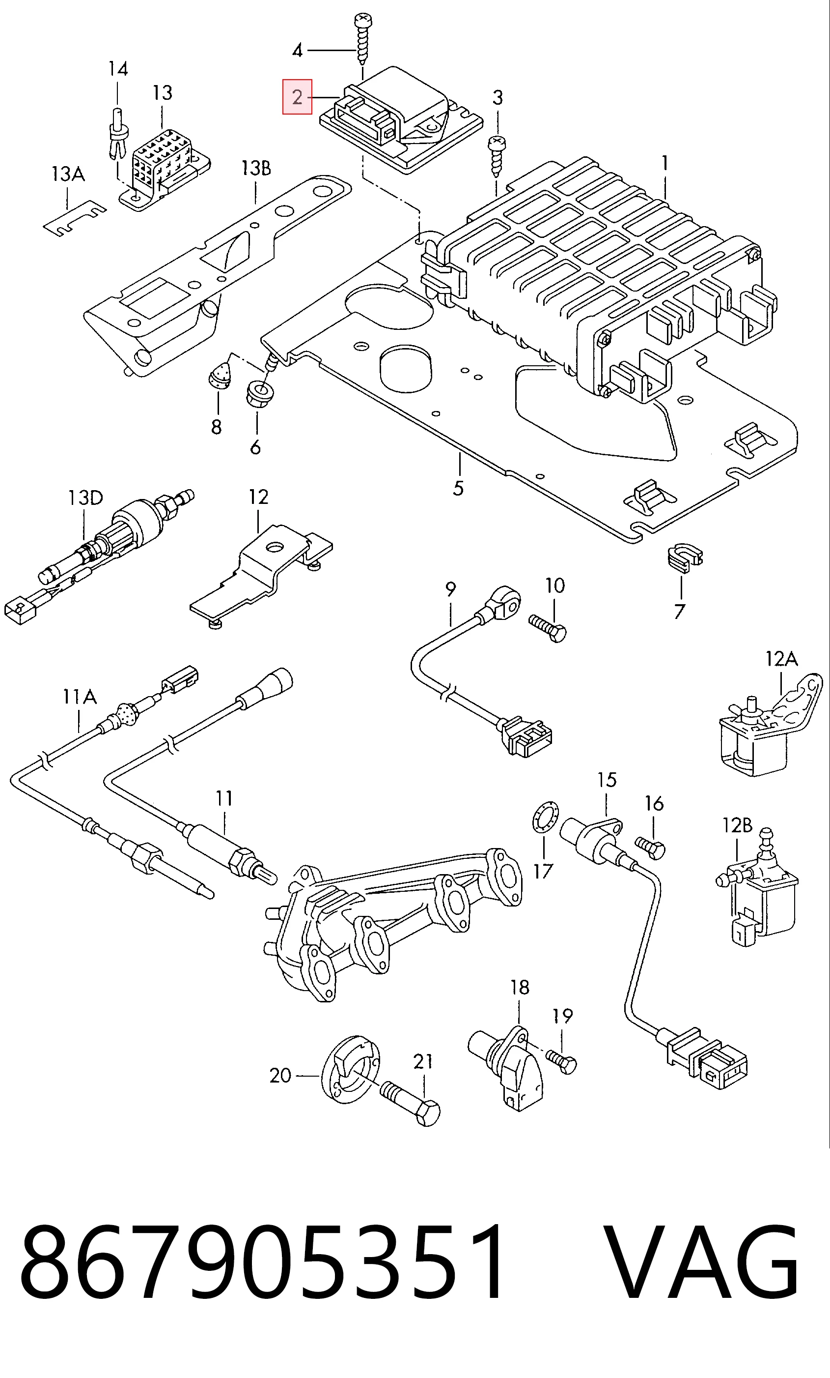 Modulo de encendido para Volkswagen Transporter 70B, 70C, 7DB, 7DK, 70J, 70K, 7DC, 7DJ
