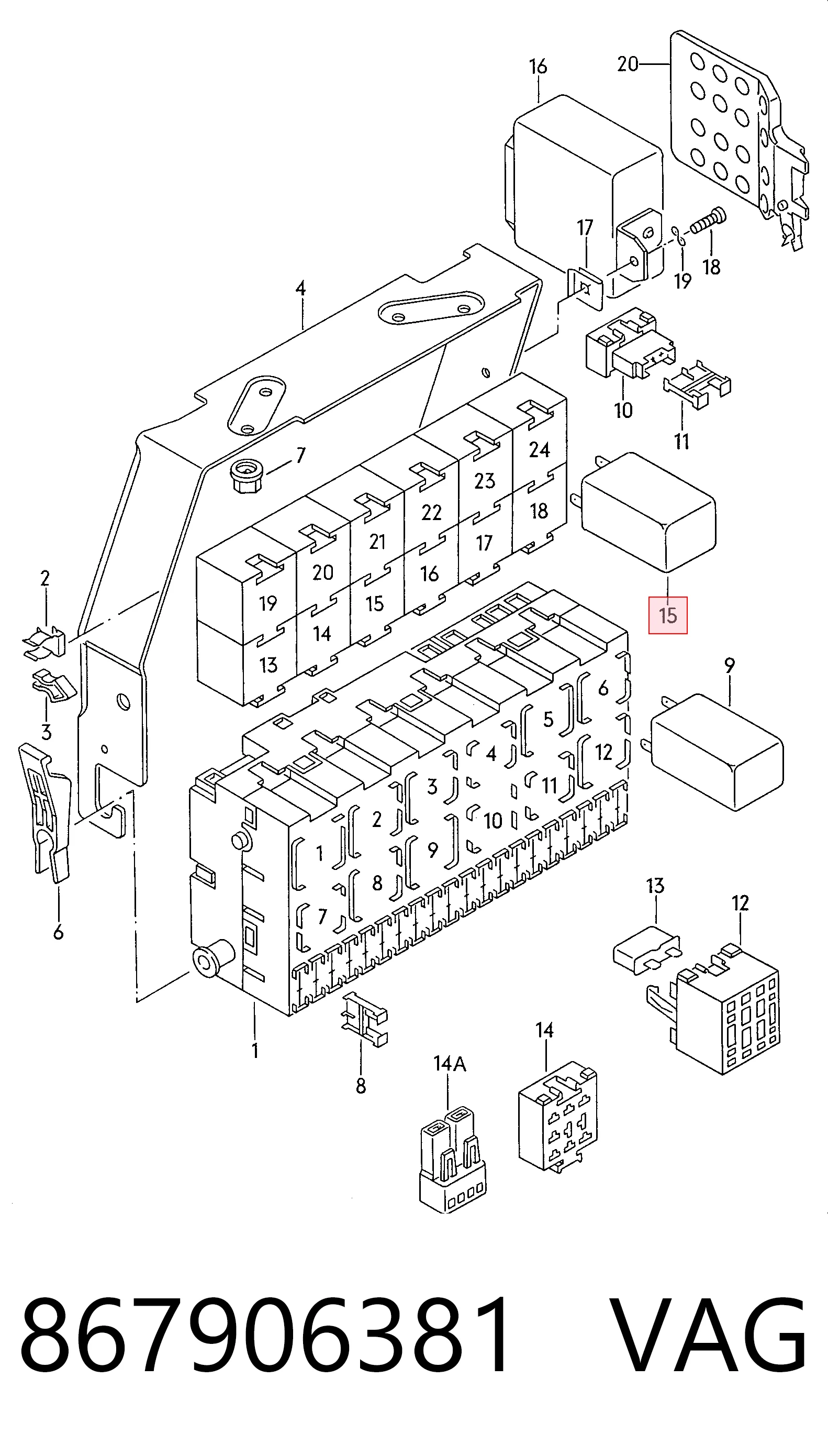 Relé de ventilador para Skoda Octavia II (1Z3)