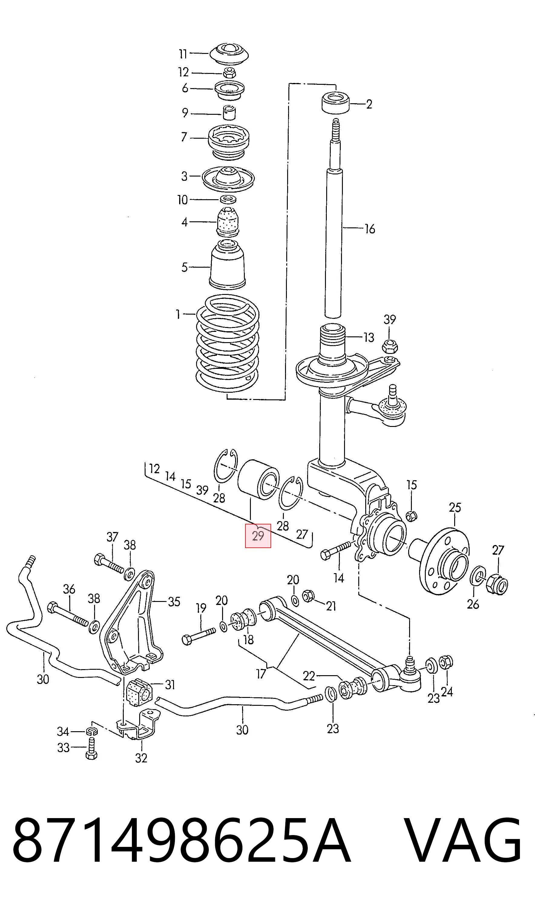 Rodamiento de rueda delantero Polo II hatchback (1981-1994) original desde 23,97 €