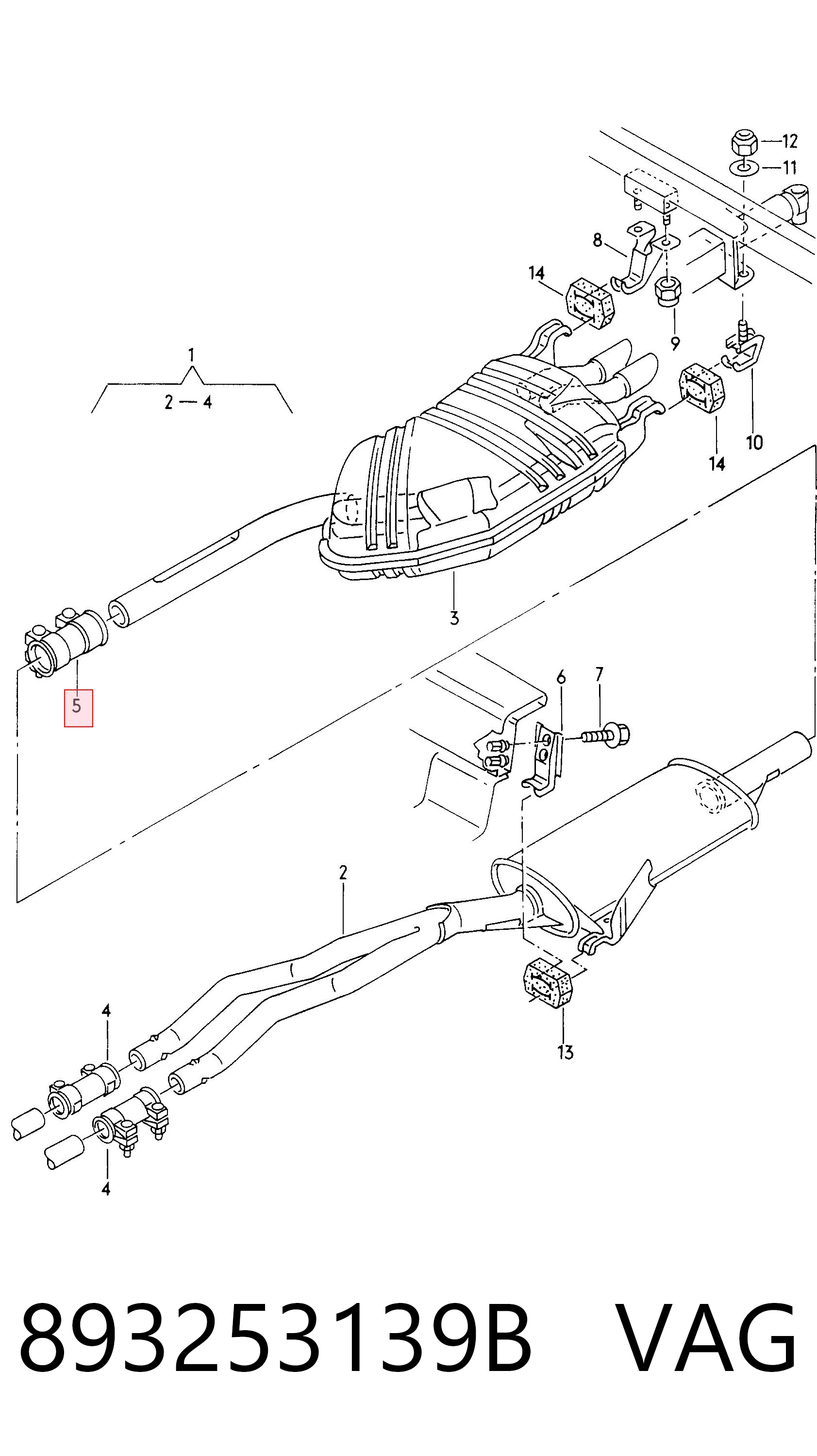 893253139B VAG Abrazadera delantera del silenciador