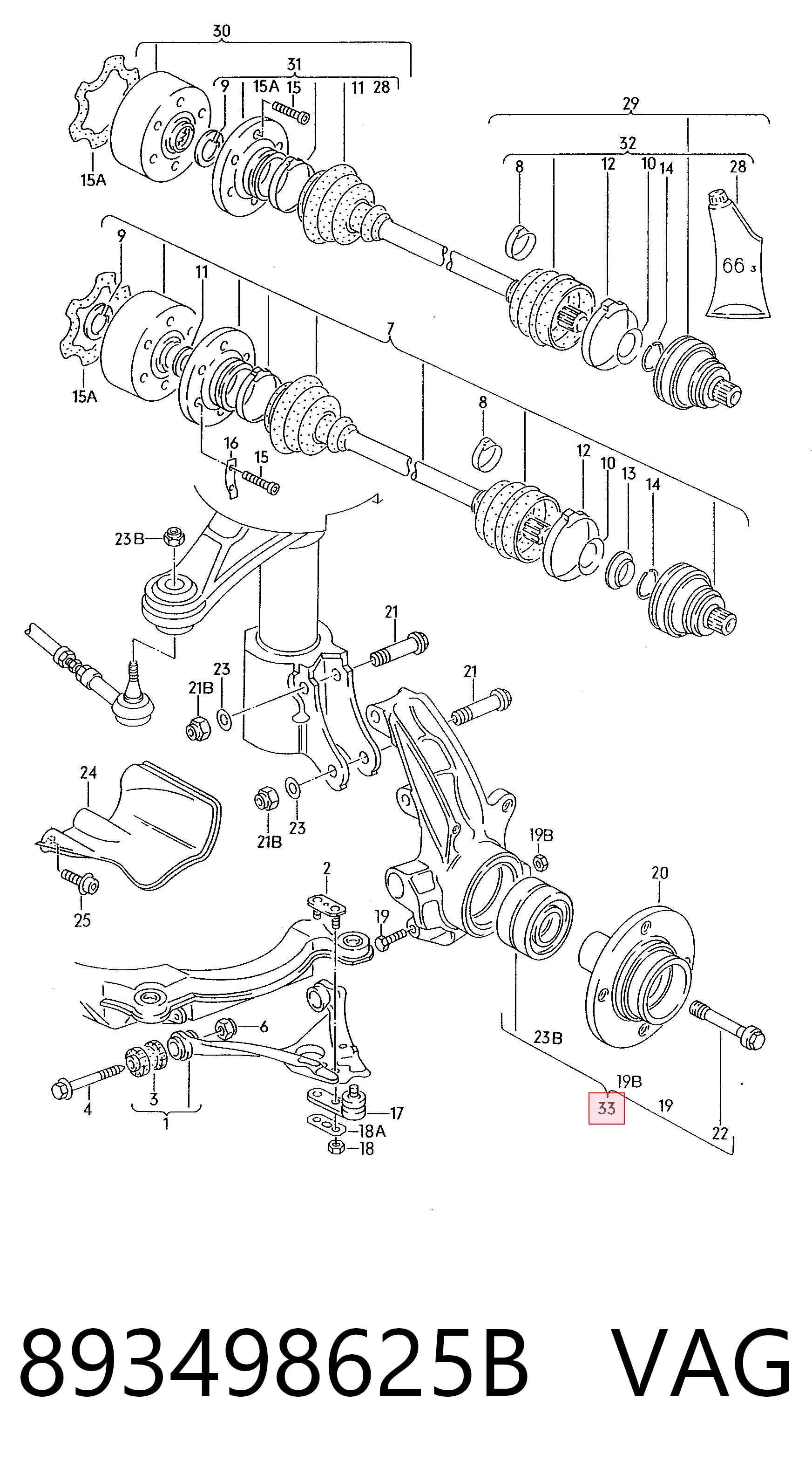 Cojinete de rueda delantero para Audi 80 8C2