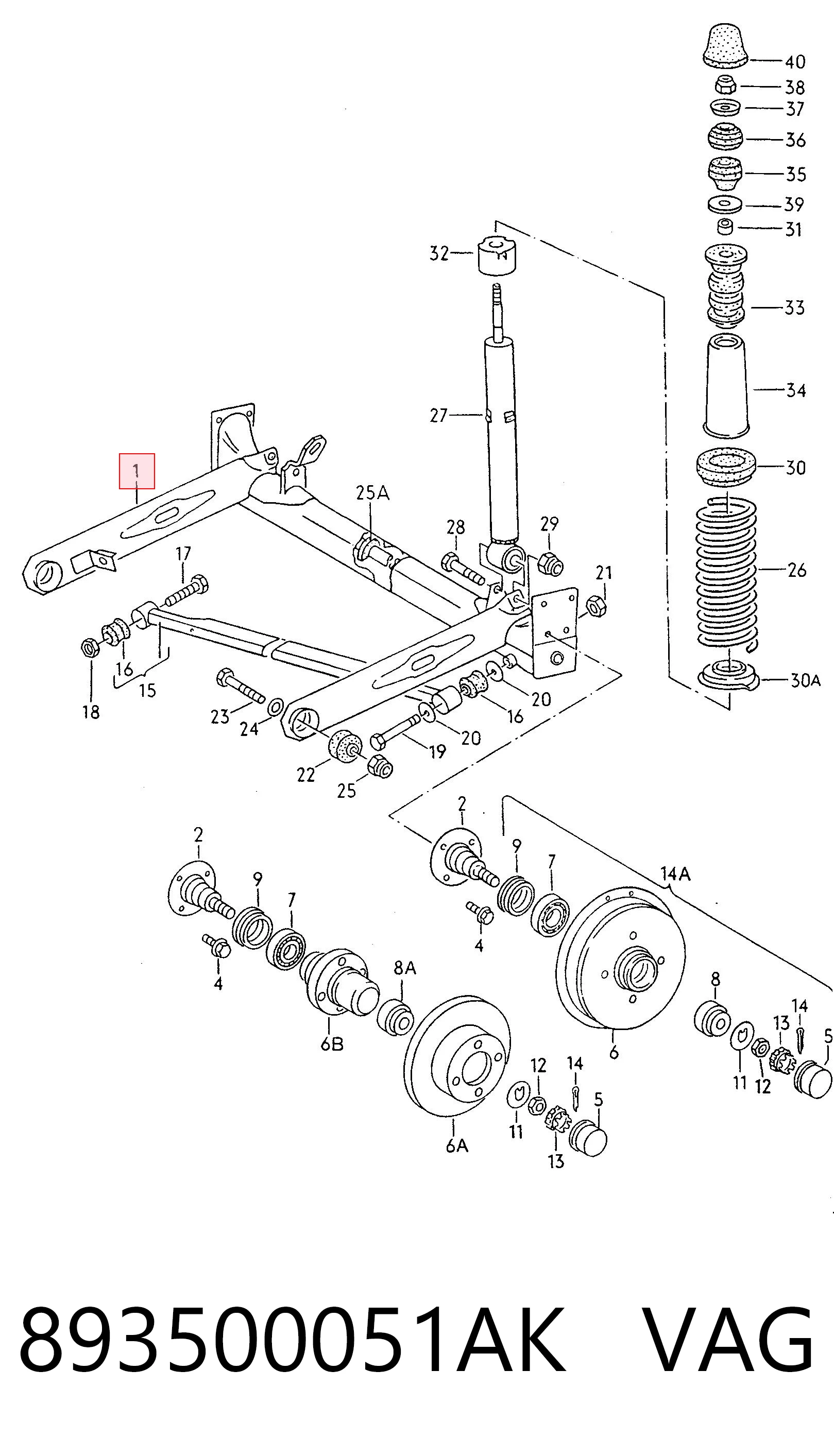Comprar Subchasis trasero soporte motor Audi 80  89, 89Q, 8A a bajo precio