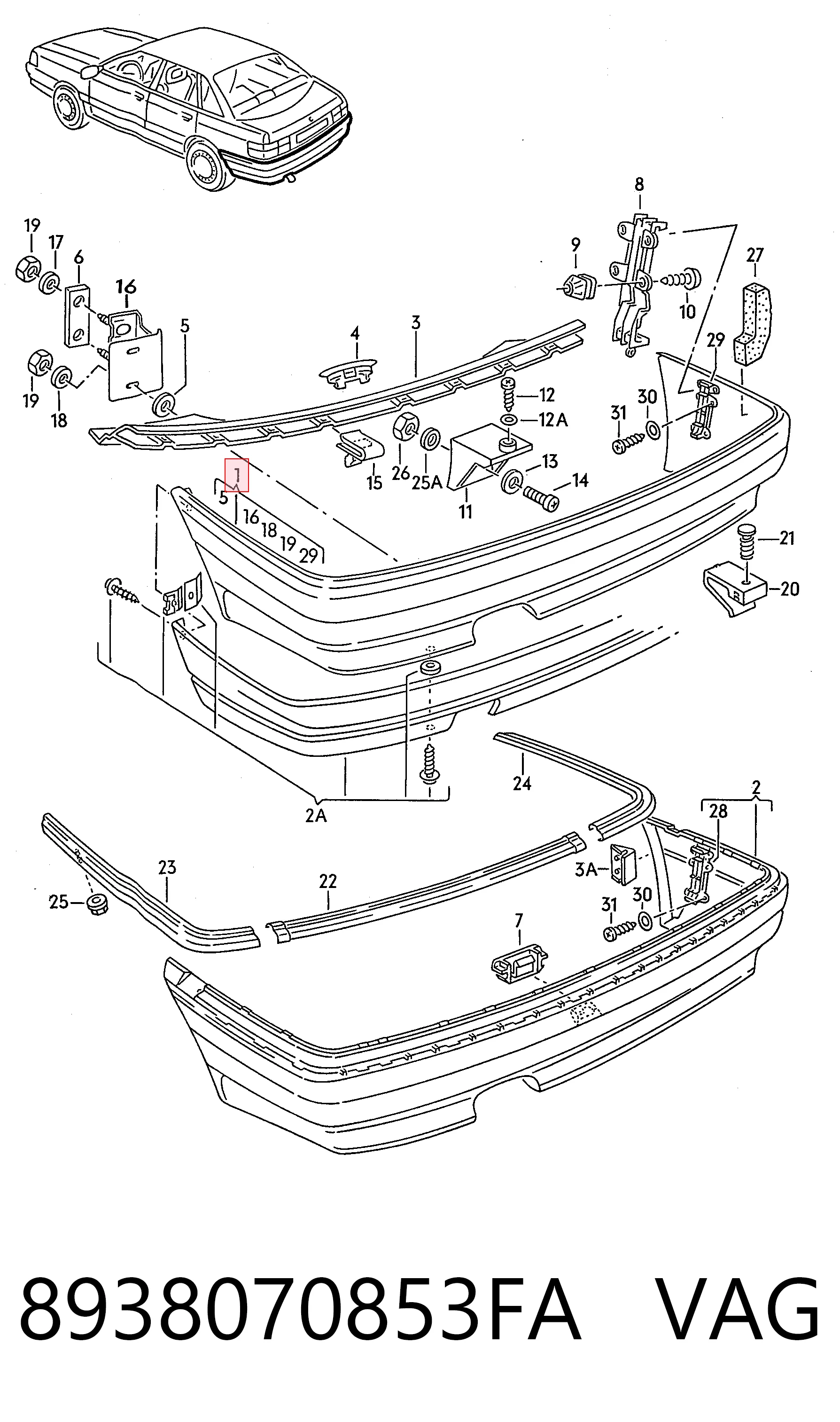 Comprar Parachoques trasero Audi 80 B3 89, 89Q, 8A