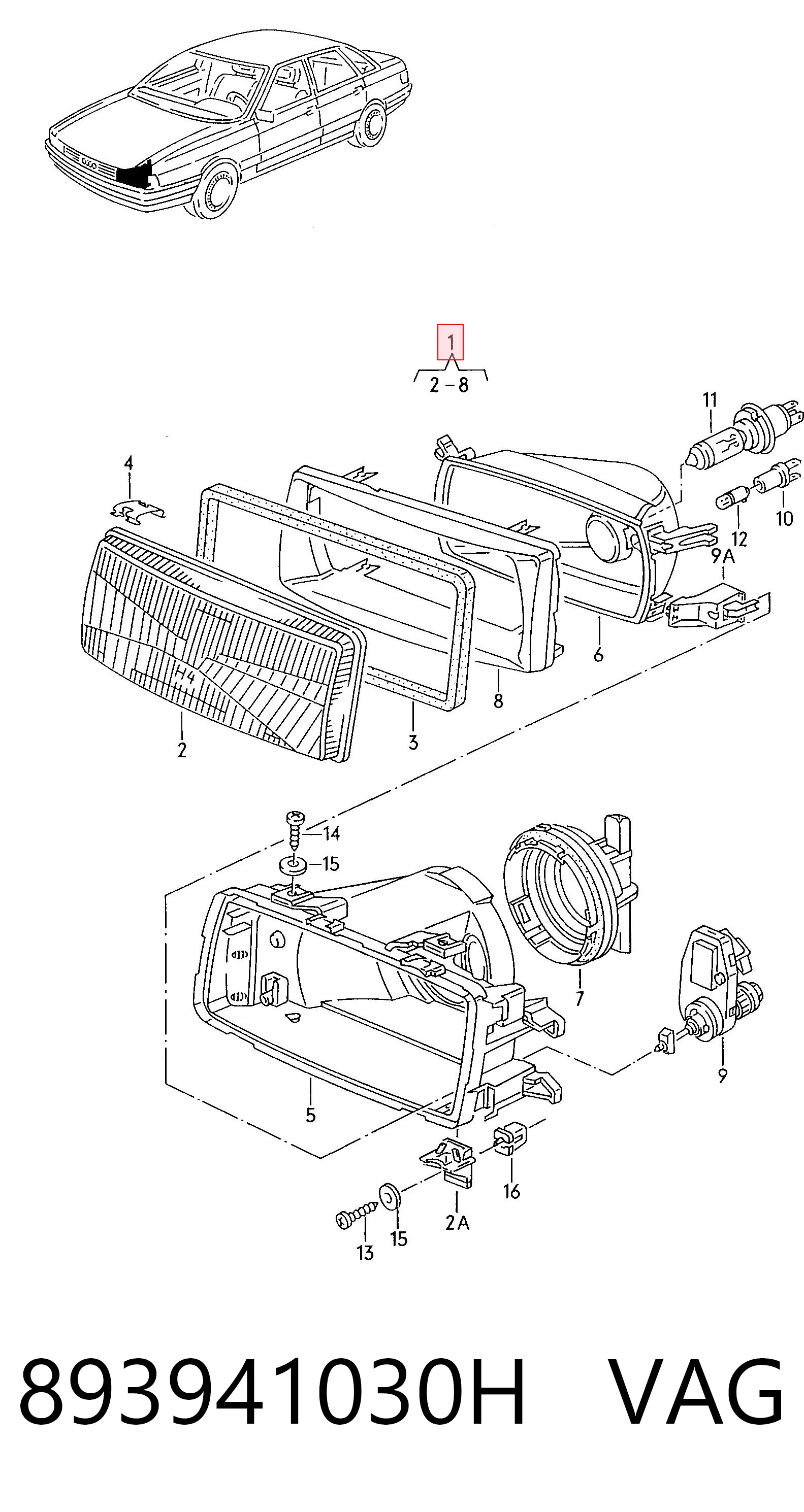 Comprar Faro delantero derecho 80  89, 89Q, 8A