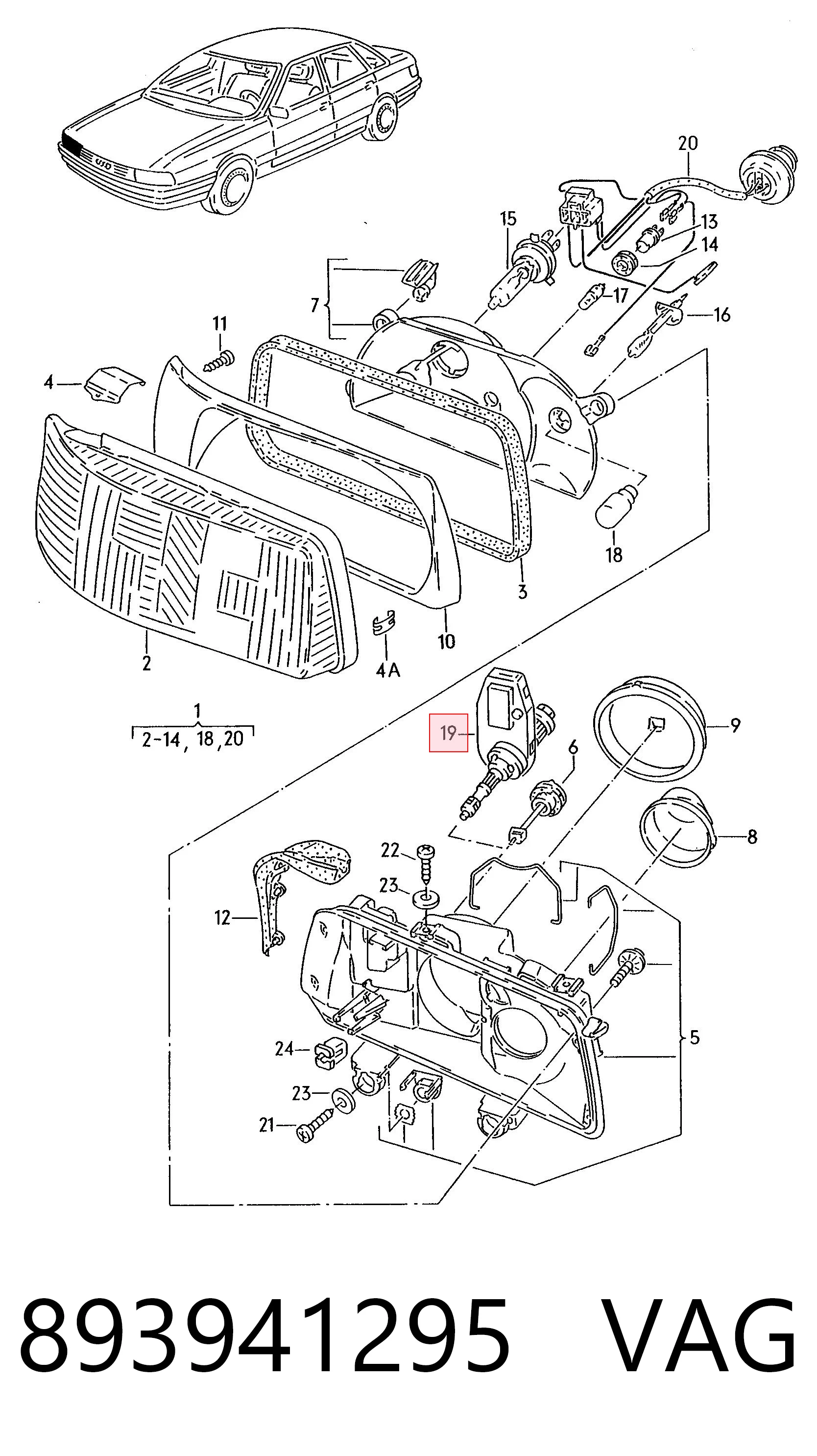 Motor regulador de faros para Audi 80 81, 85