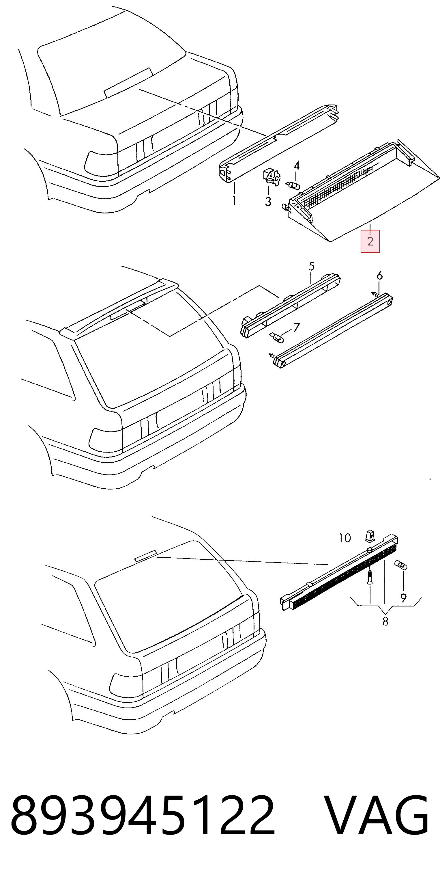 Comprar Luz de freno trasera adicional Audi 80 89, 89Q, 8A a bajo precio
