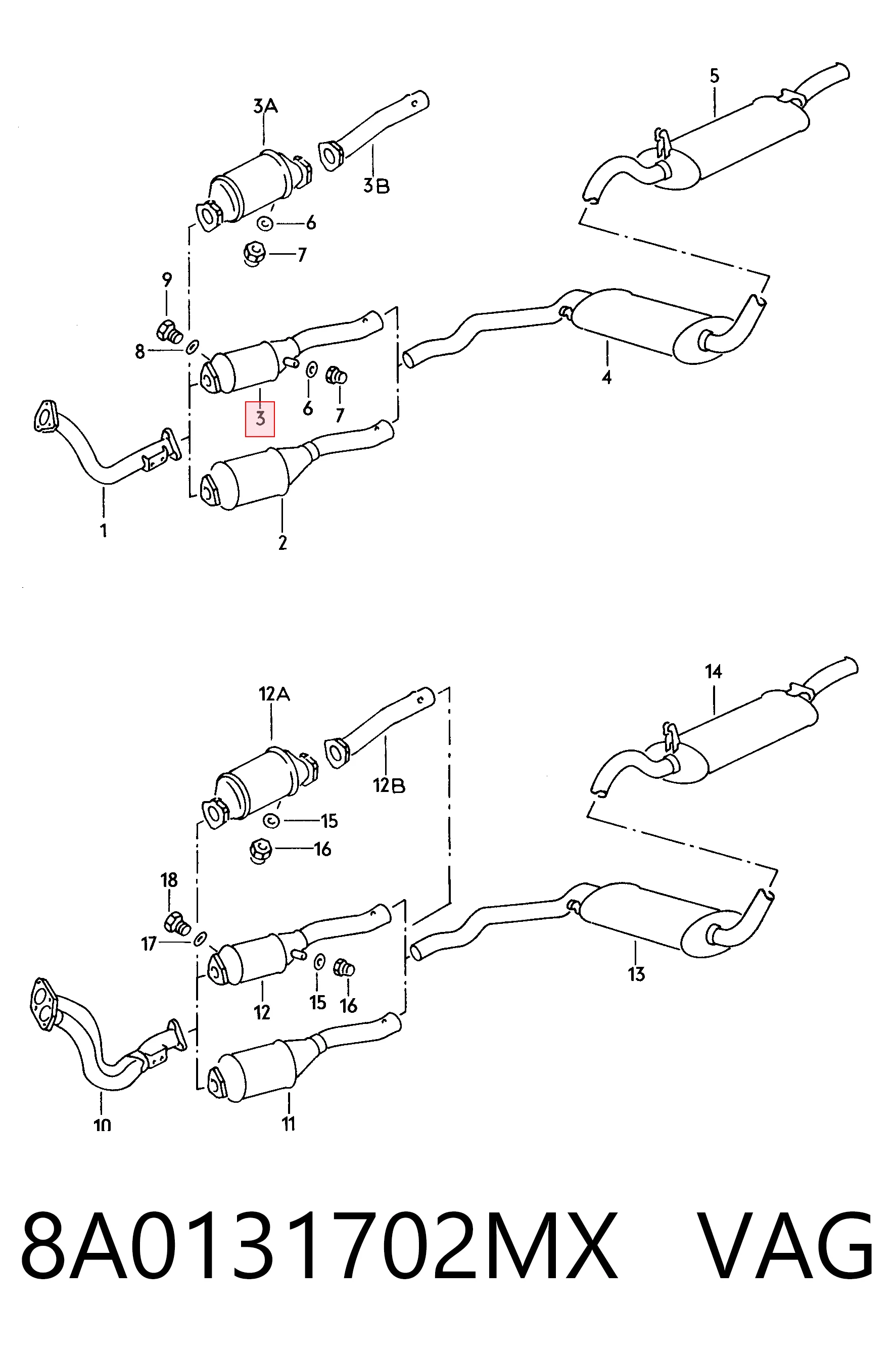 Catalizador de gasolina y diésel Audi 80  (1991-1994)