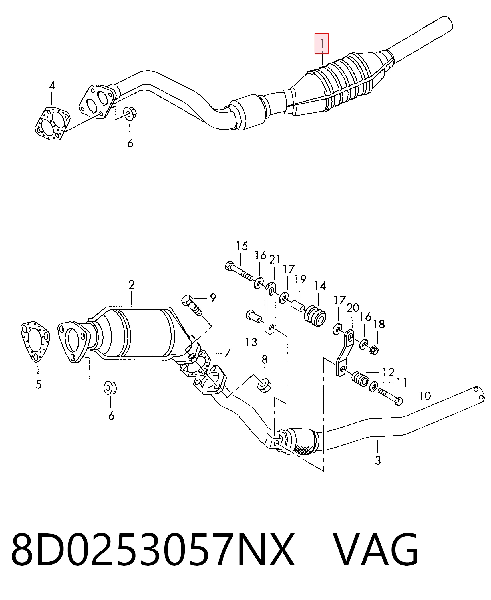 Catalizador para Audi A6 4B2, 4B4